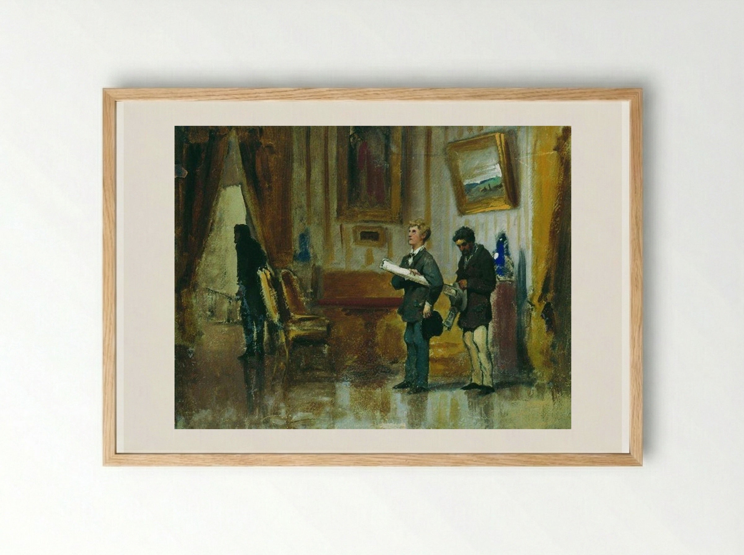 Painters in the Hall of a Rich Man - Fyodor Bronnikov - Framed Print Wood