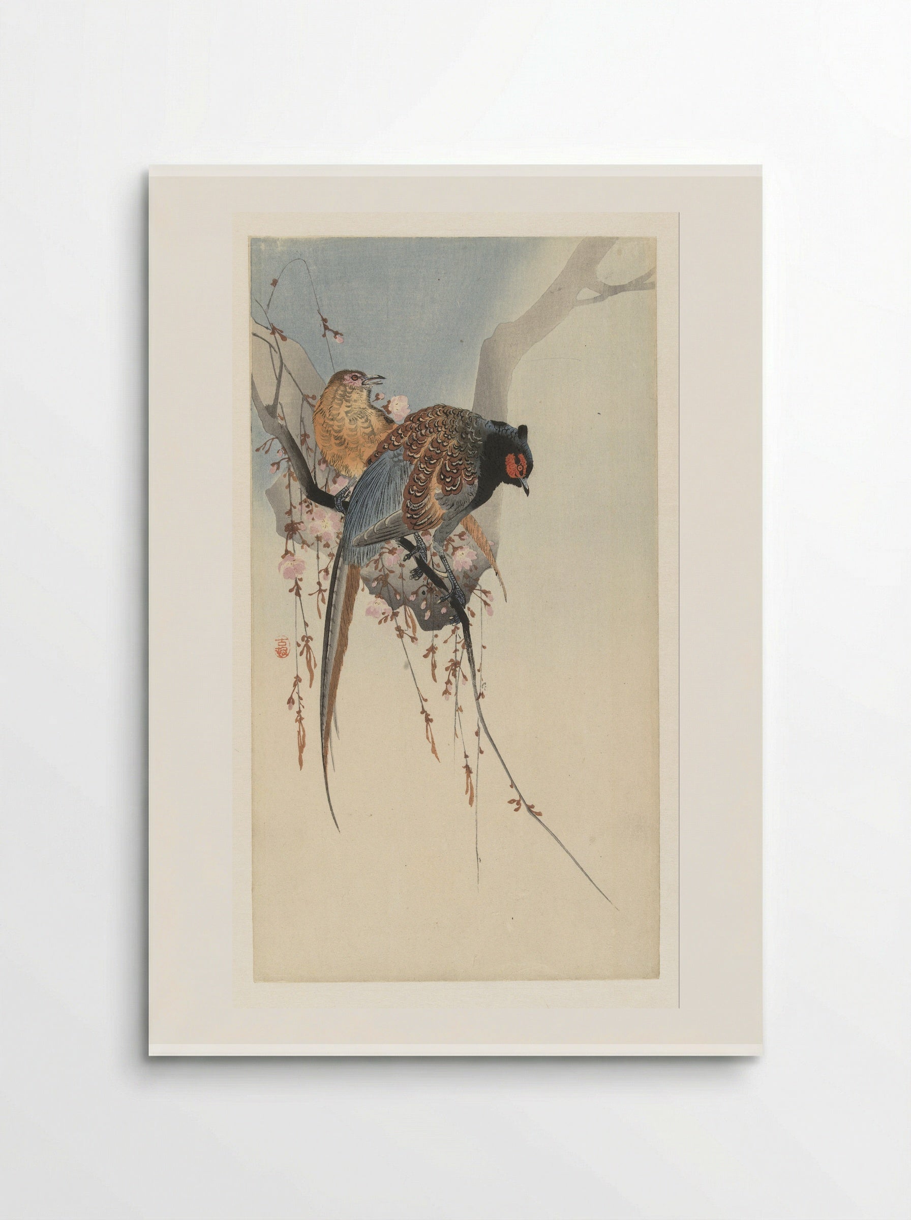Pair of Pheasants and Plum Blossoms - Matsuki Heikichi - Poster