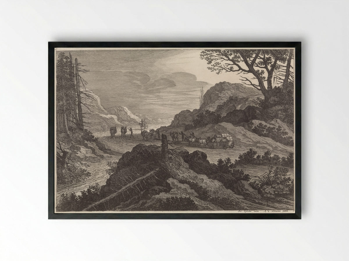 Pakezels op een weg - Pieter Nolpe - Framed Print Black