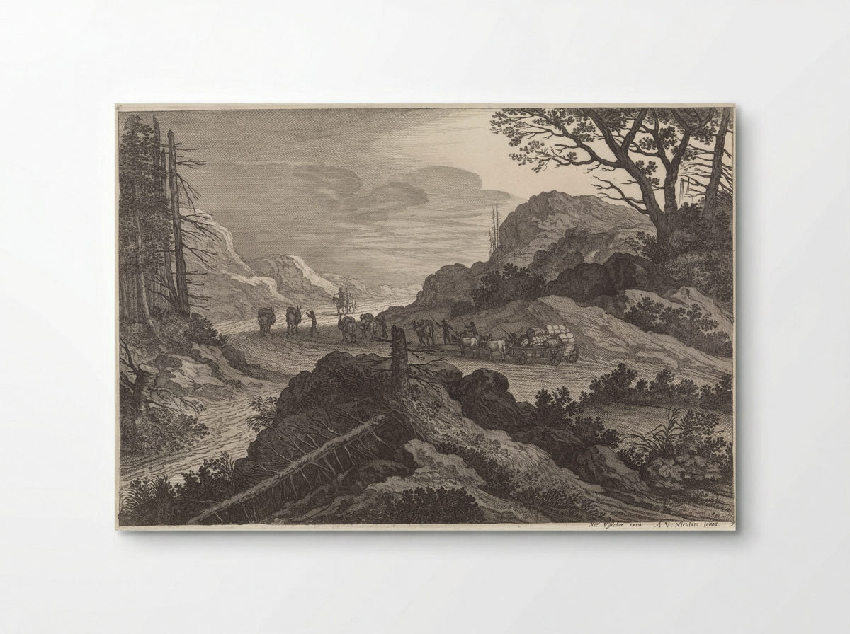 Pakezels op een weg - Pieter Nolpe - Poster