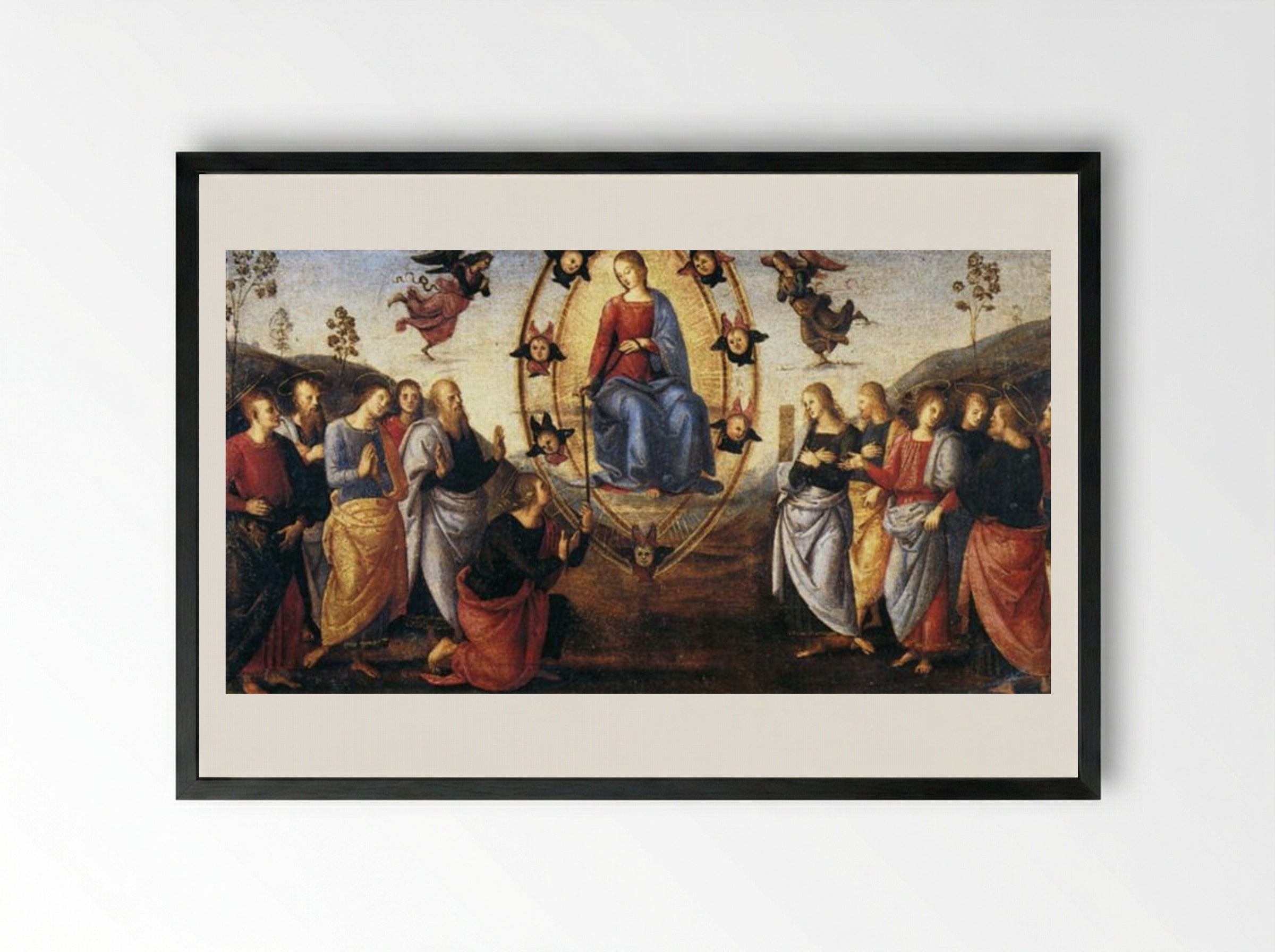 Pala di Fano (Assumption of the Virgin) - Pietro Perugino - Framed Print Black