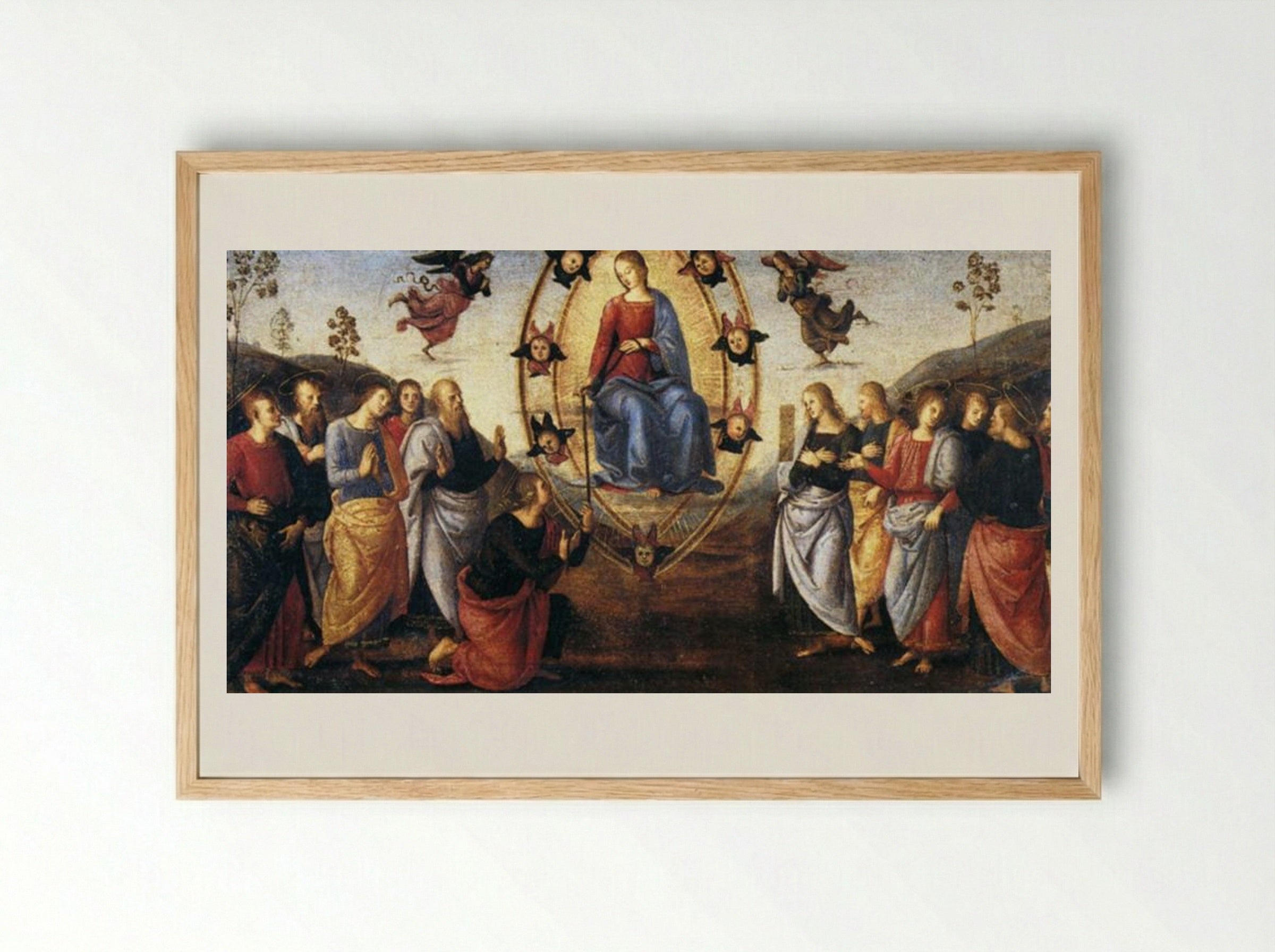 Pala di Fano (Assumption of the Virgin) - Pietro Perugino - Framed Print Wood