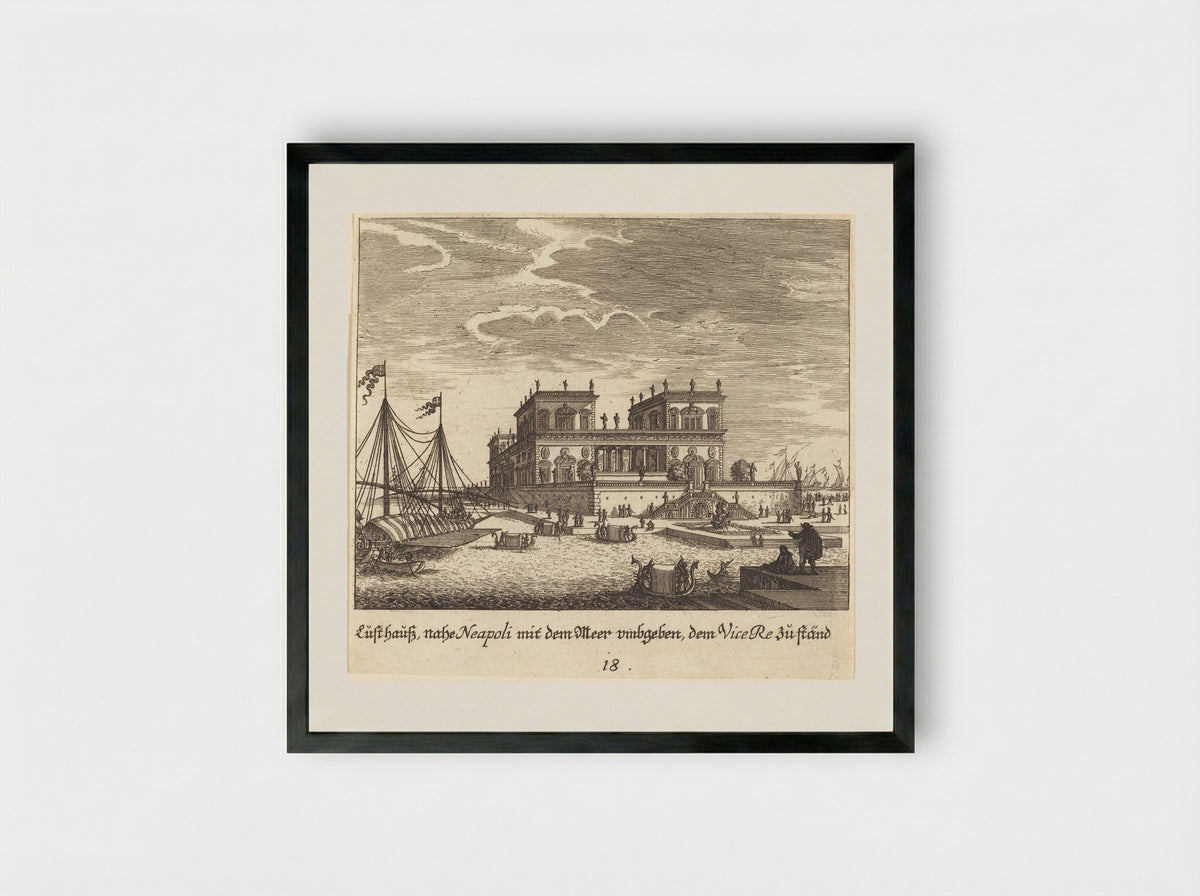 Palace of Cardinal Caraffa at Naples - Melchior Küsel - Framed Print Black