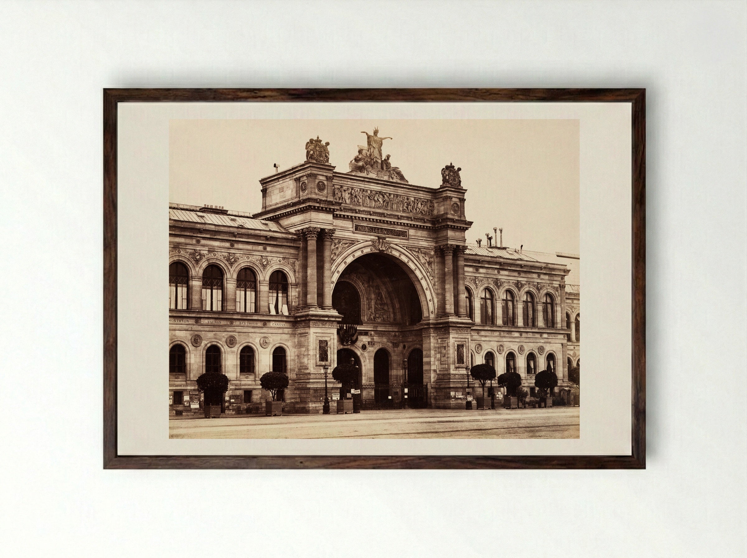 Palais de l'Industrie - Édouard Denis Baldus - Framed Print Dark Wood