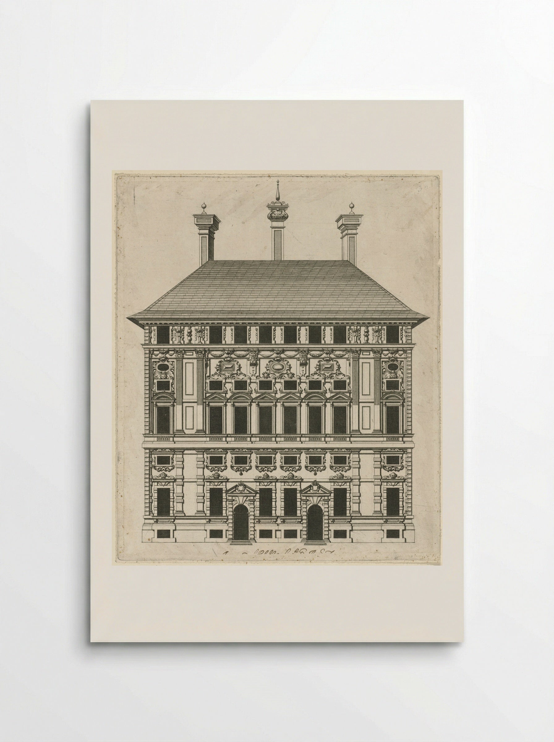 Palazzo Cattaneo Adorno (Elevation) - Peter Paul Rubens - Poster
