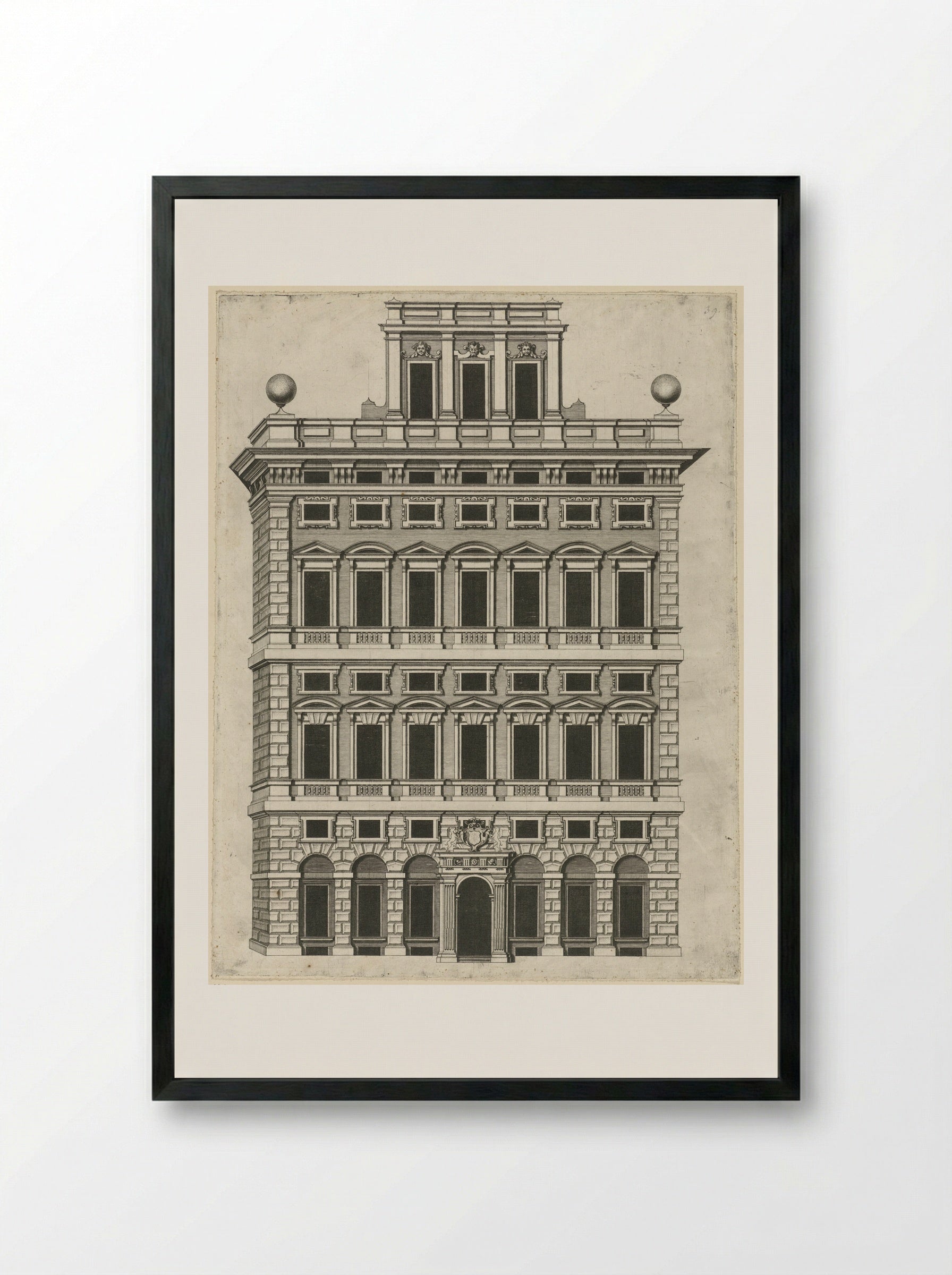 Palazzo Centurione Cambiaso - Peter Paul Rubens - Framed Print Black