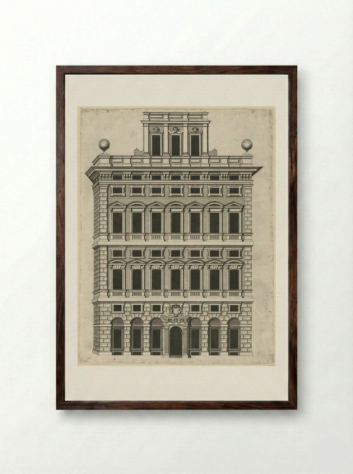 Palazzo Centurione Cambiaso - Peter Paul Rubens - Framed Print Dark Wood
