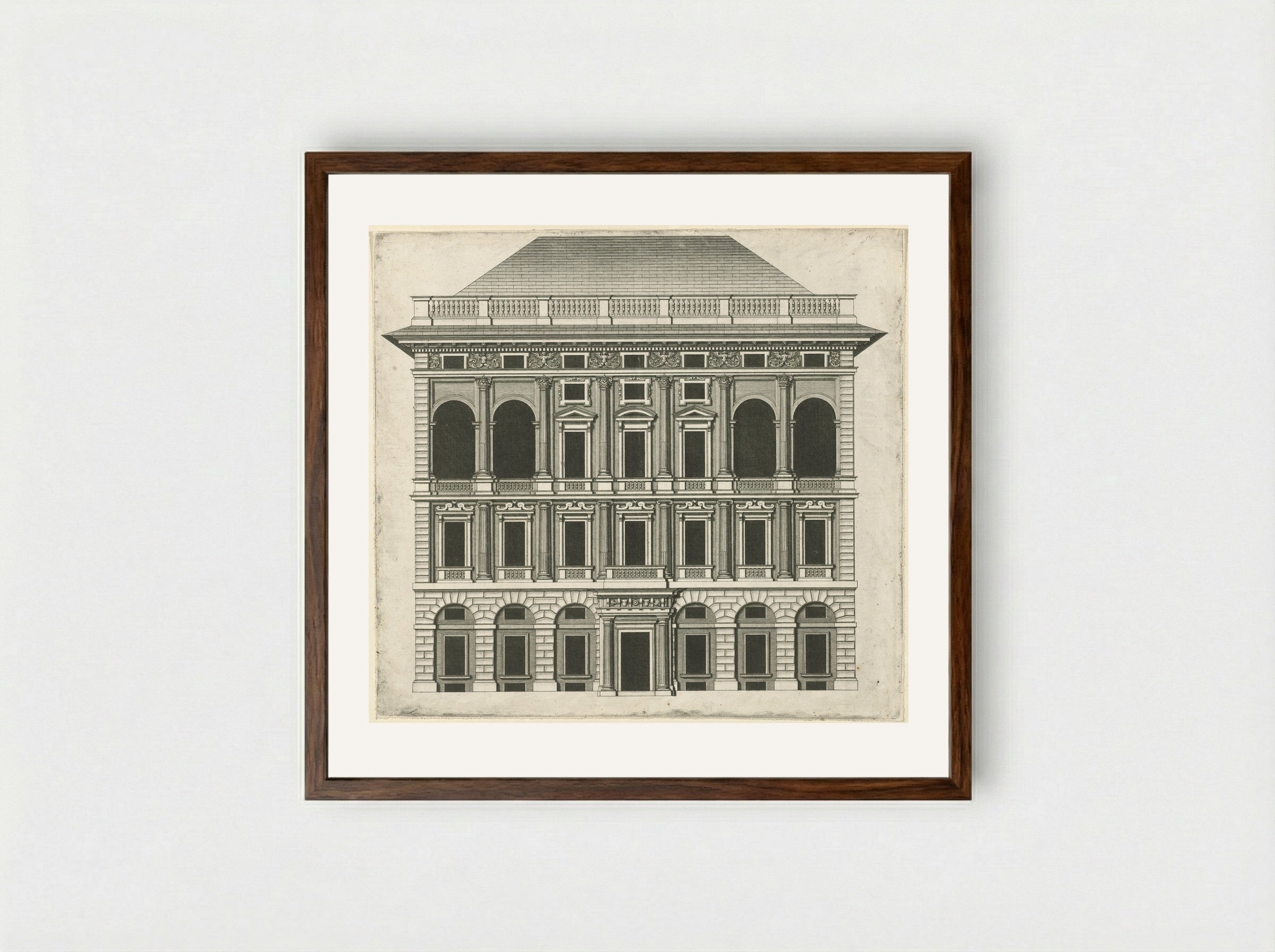 Palazzo Di Negro - Peter Paul Rubens - Framed Print Dark Wood