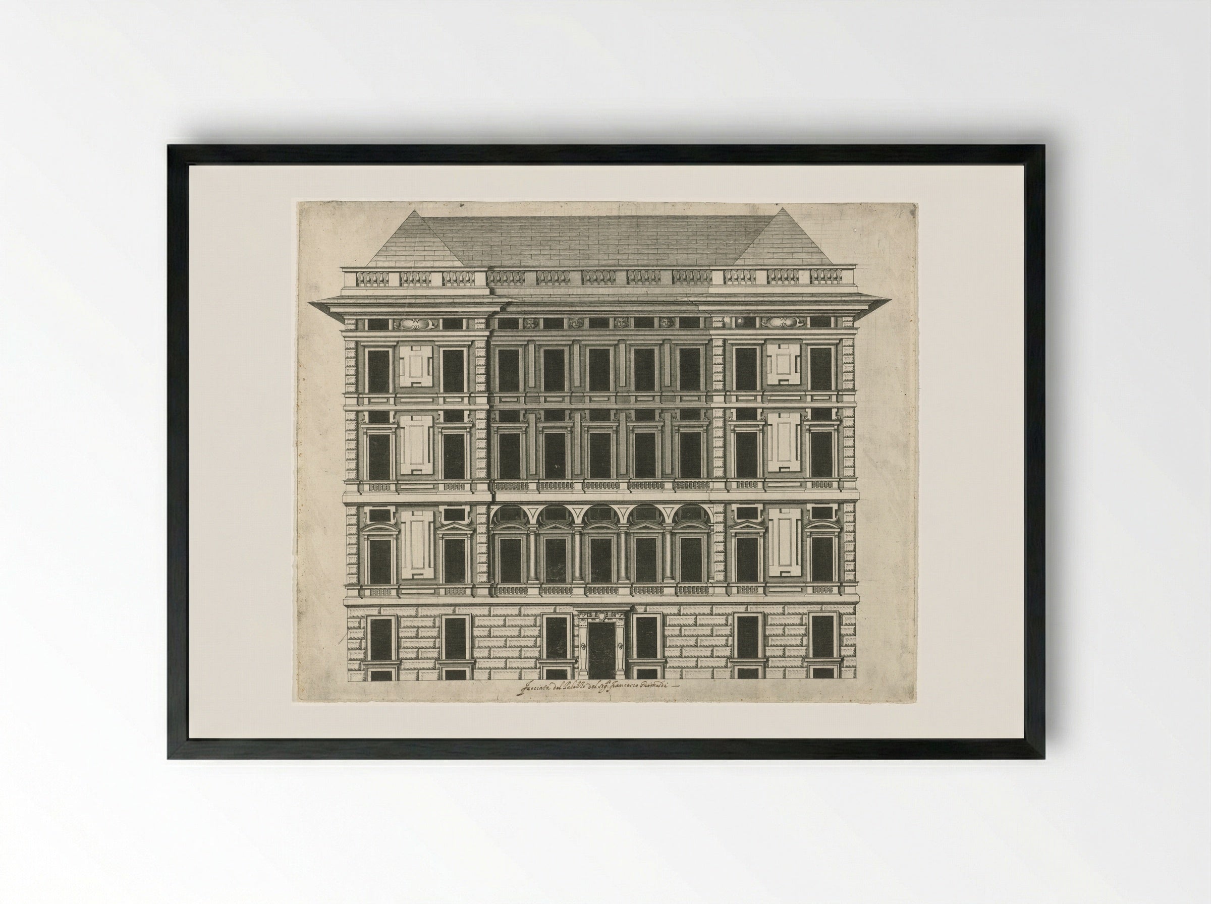 Palazzo Grimaldi - Peter Paul Rubens - Framed Print Black