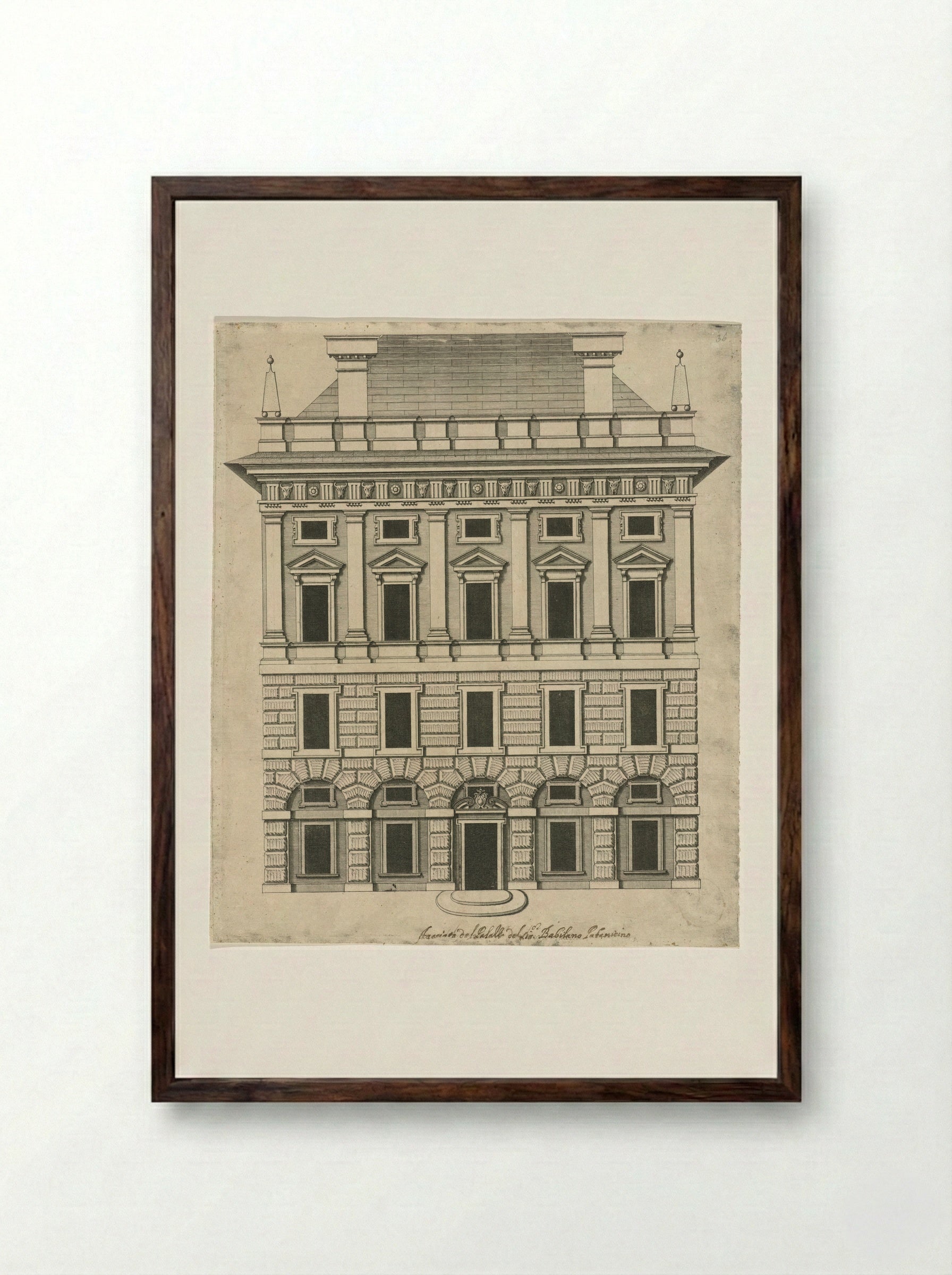 Palazzo Pallavicino - Peter Paul Rubens - Framed Print Dark Wood