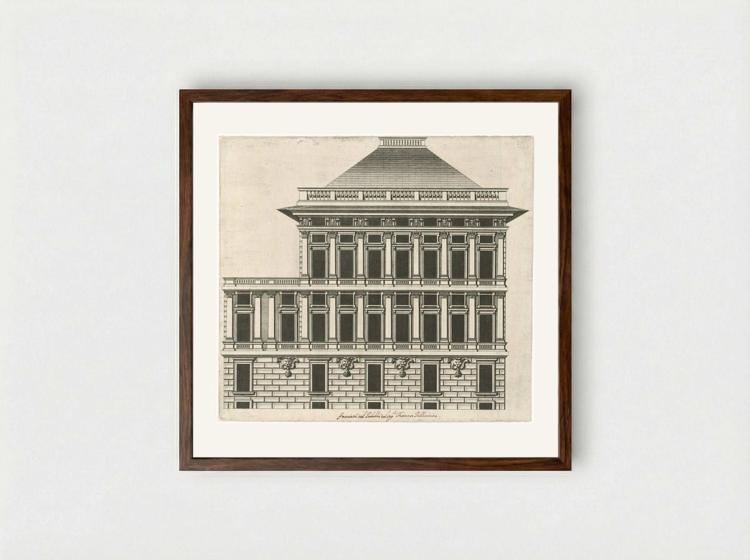 Palazzo Pallavicino - Peter Paul Rubens - Framed Print Dark Wood