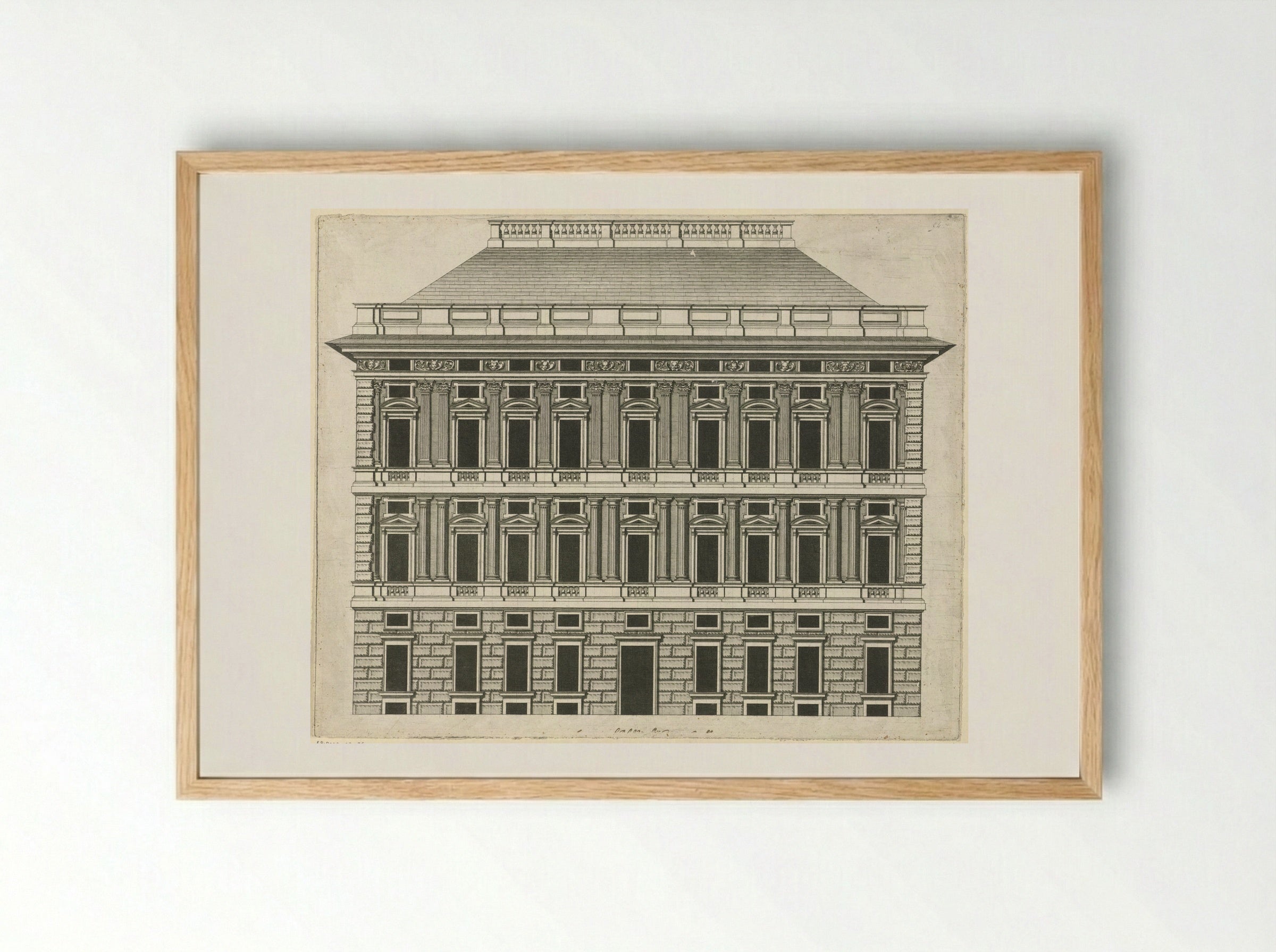Palazzo Patrone (Elevation) - Peter Paul Rubens - Framed Print Wood