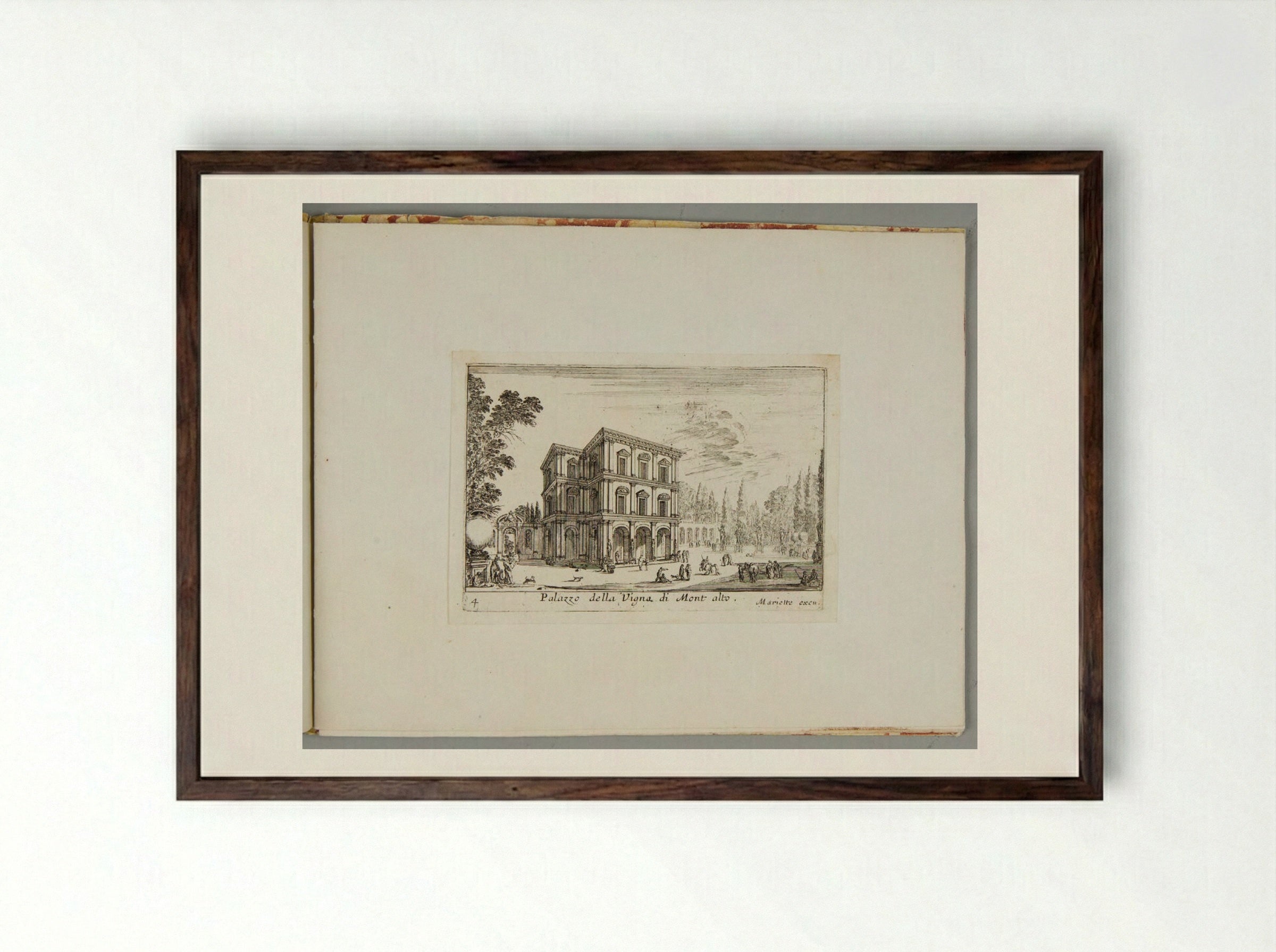 Palazzo della Vigna di Montalto - Israël Silvestre - Framed Print Dark Wood