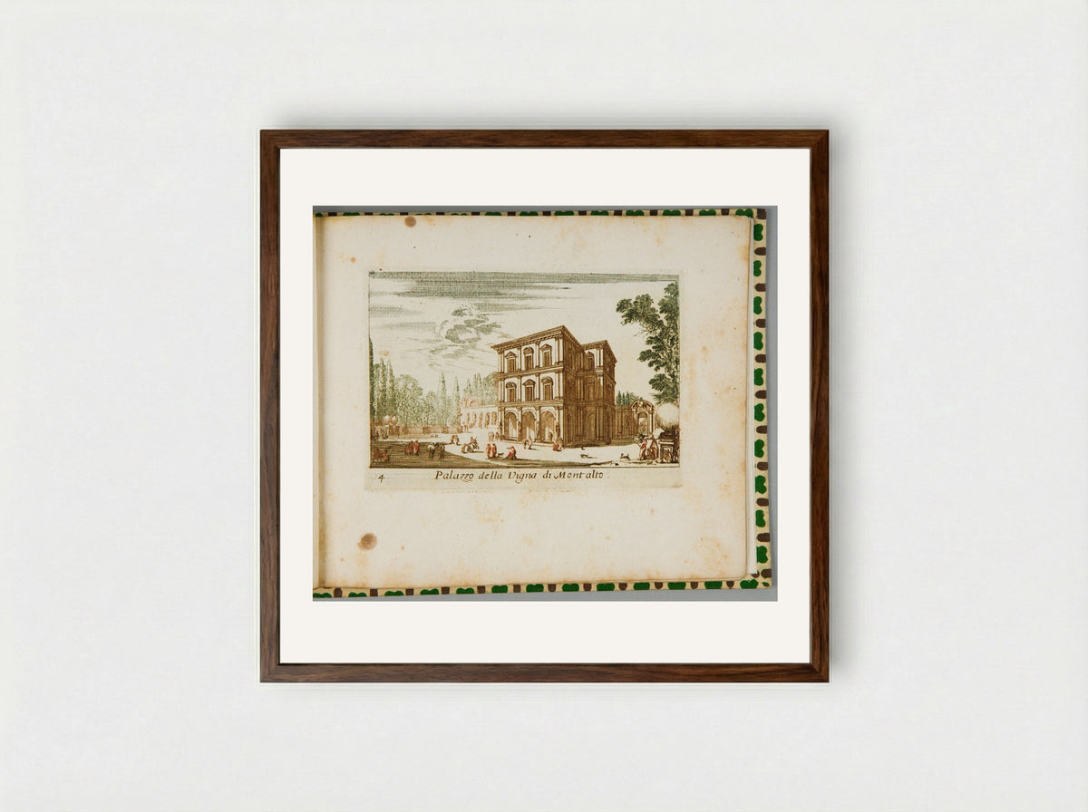 Palazzo della Vigna di Montalto - Abraham Bloteling - Framed Print Dark Wood