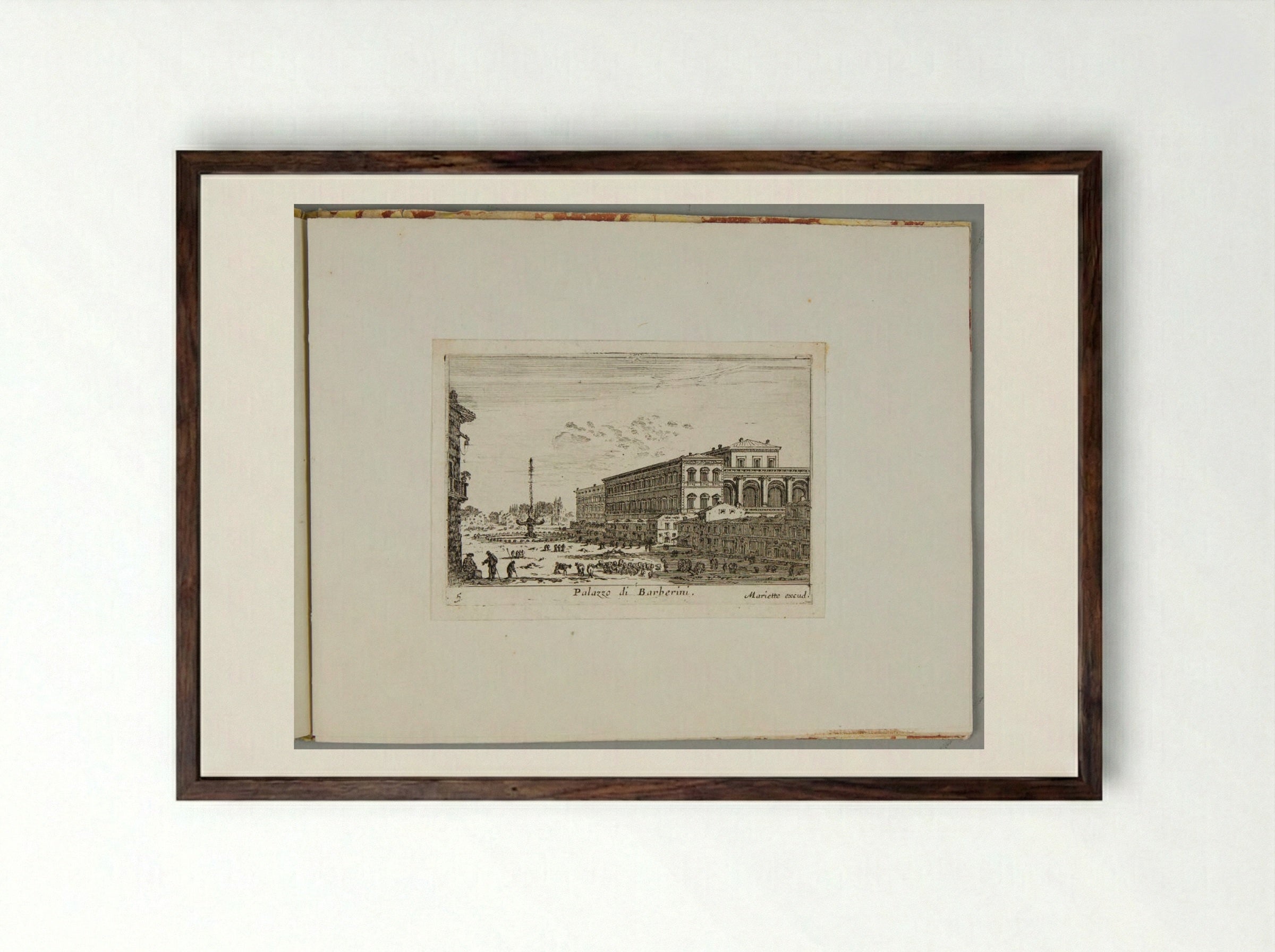 Palazzo di Barberini - Israël Silvestre - Framed Print Dark Wood