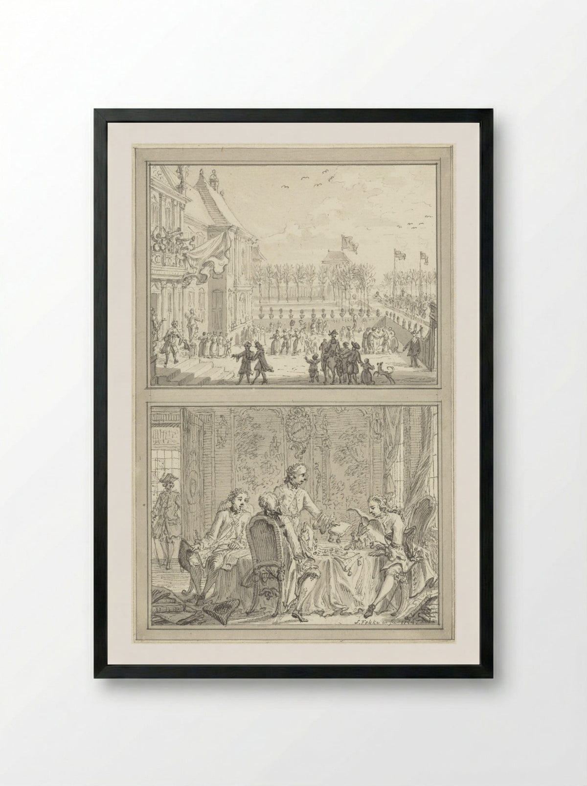 Paleis Honselaarsdijk wisselt van eigenaar - Simon Fokke - Framed Print Black