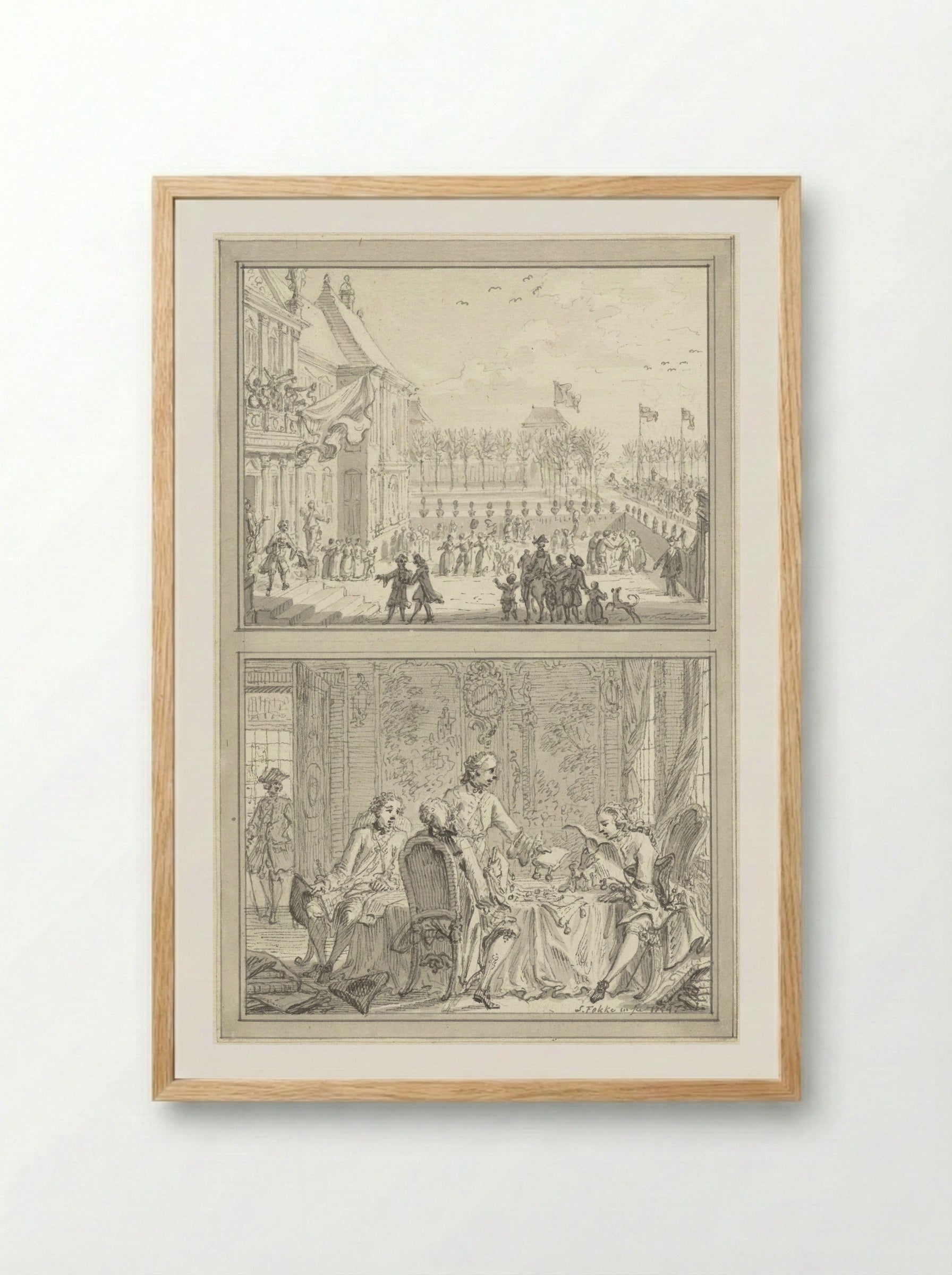 Paleis Honselaarsdijk wisselt van eigenaar - Simon Fokke - Framed Print Wood