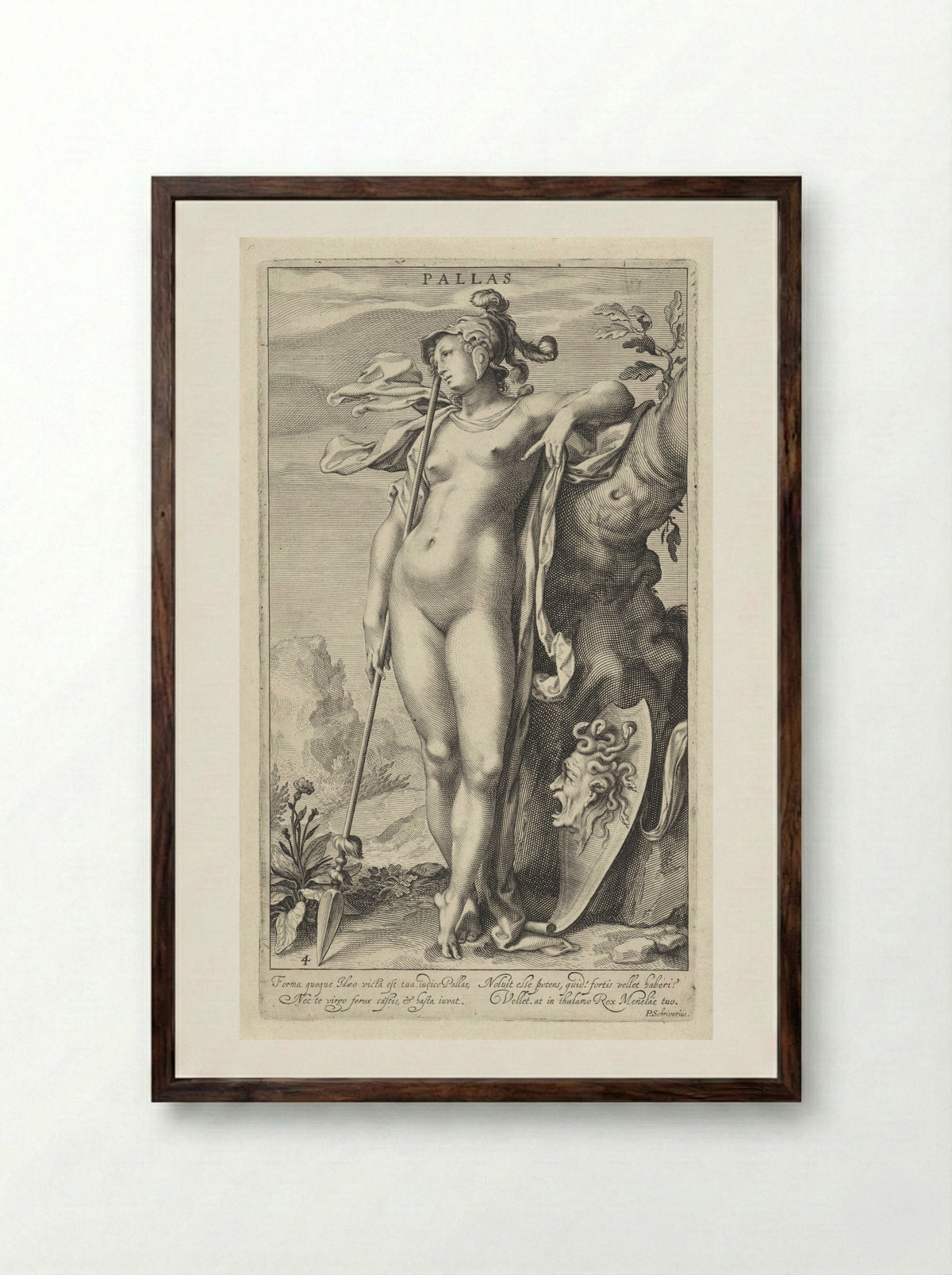 Pallas Athena - Willem Isaacsz. van Swanenburg - Framed Print Dark Wood