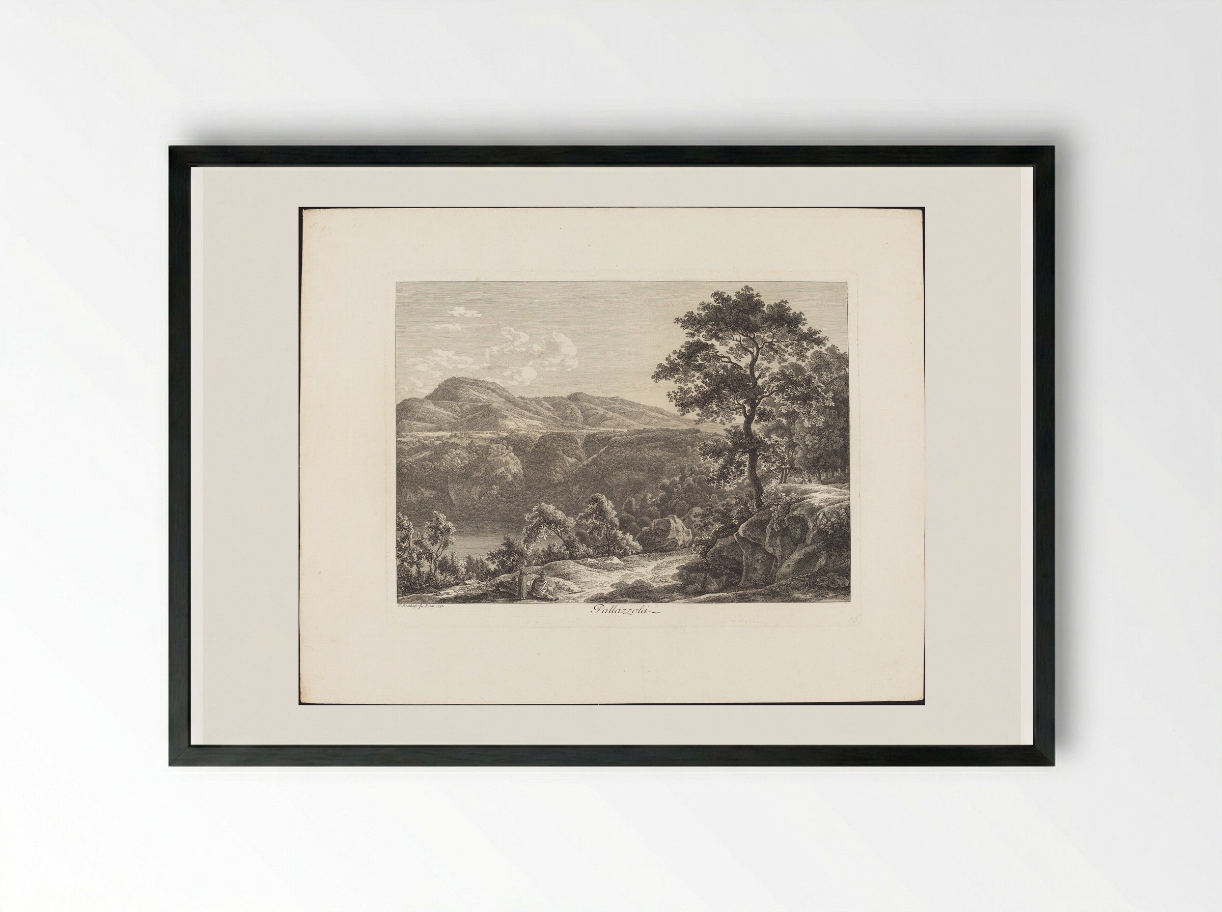 Pallazzola - Johann Christian Reinhart - Framed Print Black