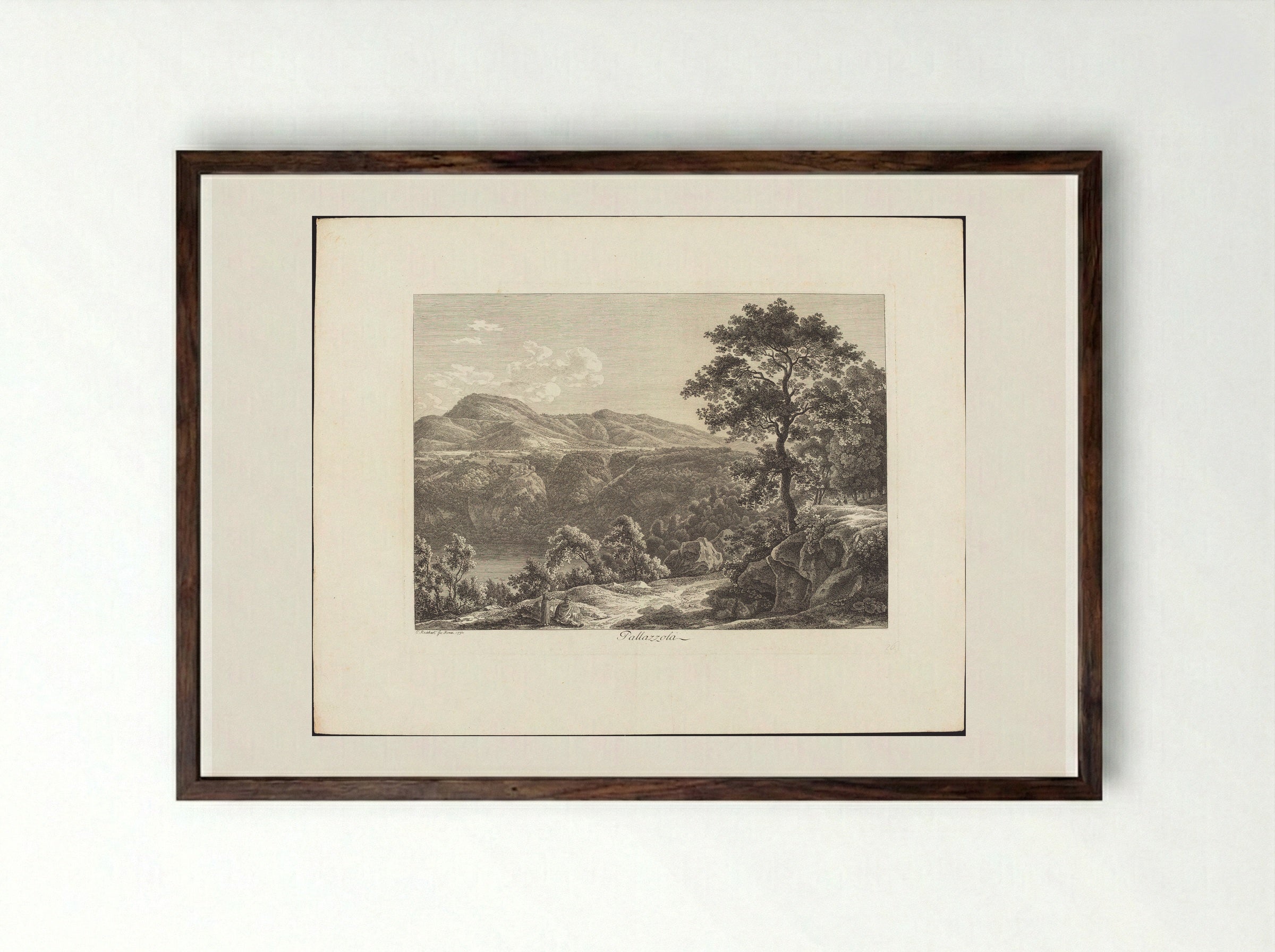 Pallazzola - Johann Christian Reinhart - Framed Print Dark Wood
