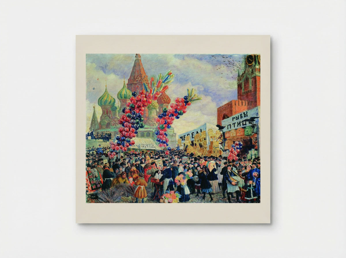 Palm Market with Spassky Gate - Boris Kustodiev - Poster