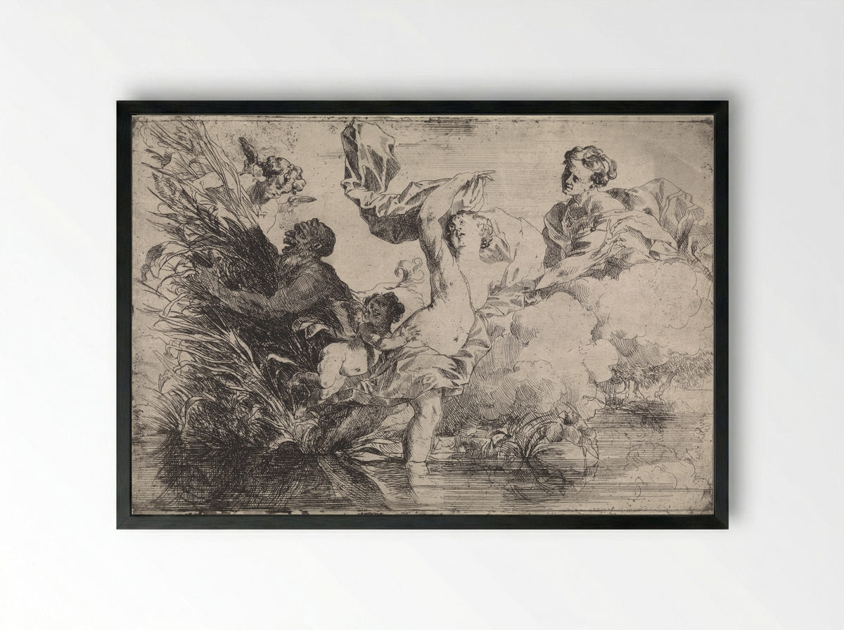 Pan Pursuing a Nymph - Jürgen Ovens - Framed Print Black