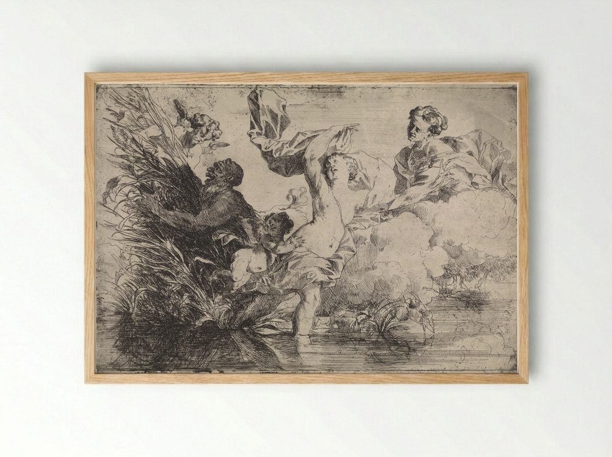 Pan Pursuing a Nymph - Jürgen Ovens - Framed Print Wood