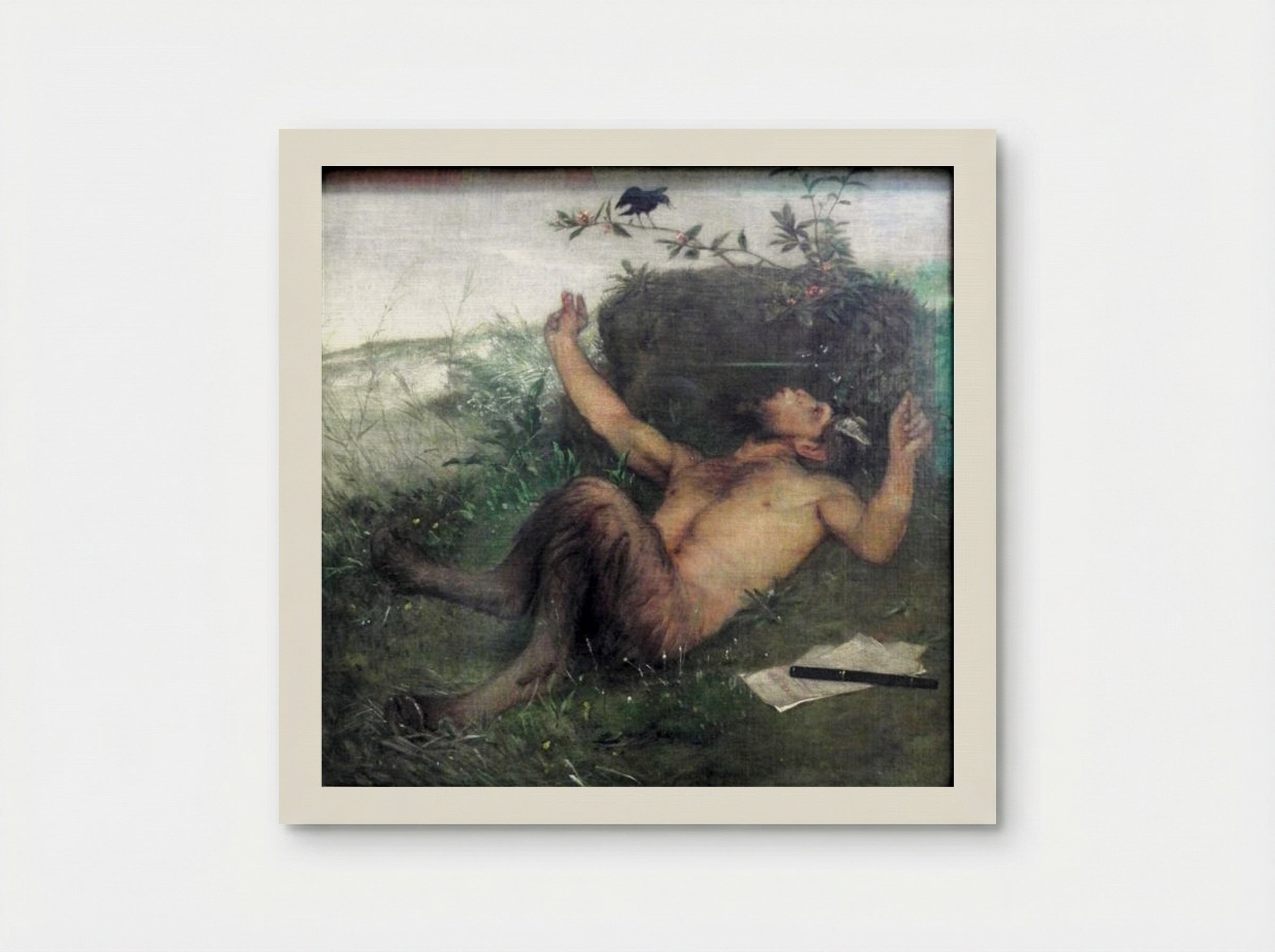Pan Whistling at a Blackbird - Arnold Böcklin - Poster