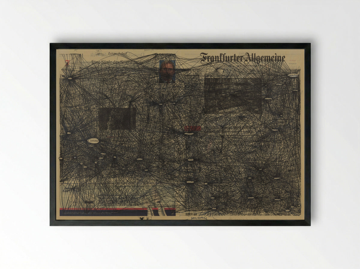 Pandemie Astraal (World Wide Web) - Kees de Goede - Framed Print Black