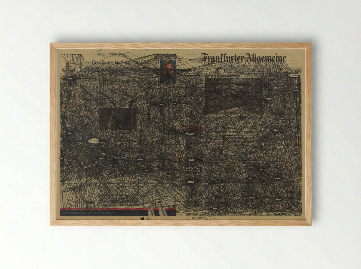 Pandemie Astraal (World Wide Web) - Kees de Goede - Framed Print Wood