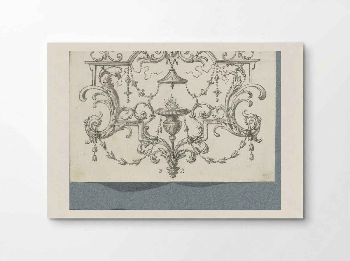Paneelvulling met brandende lamp - Bernard Picart - Poster