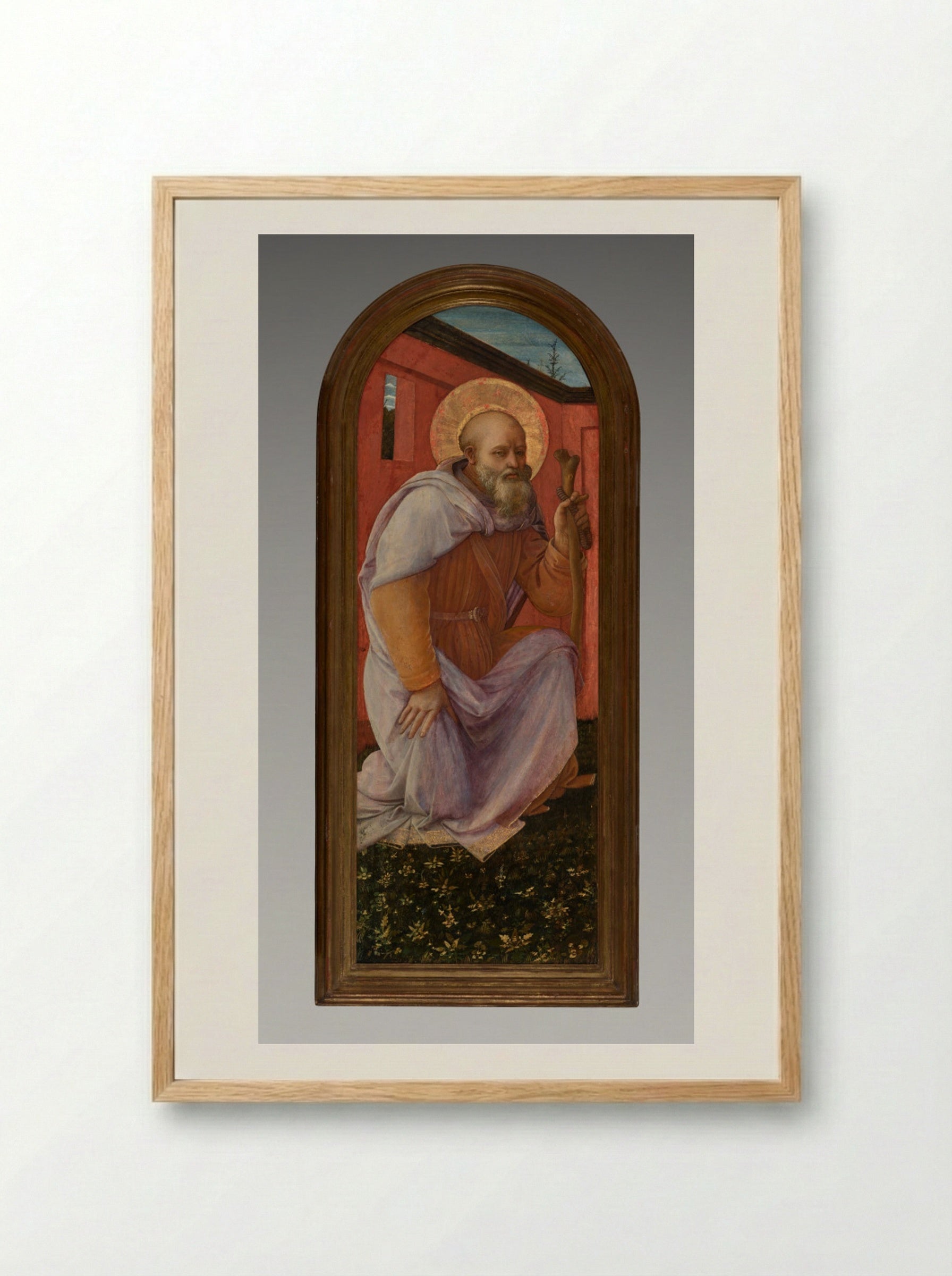 Panel from a Triptych: St. Anthony Abbot - Fra Filippo Lippi - Framed Print Wood