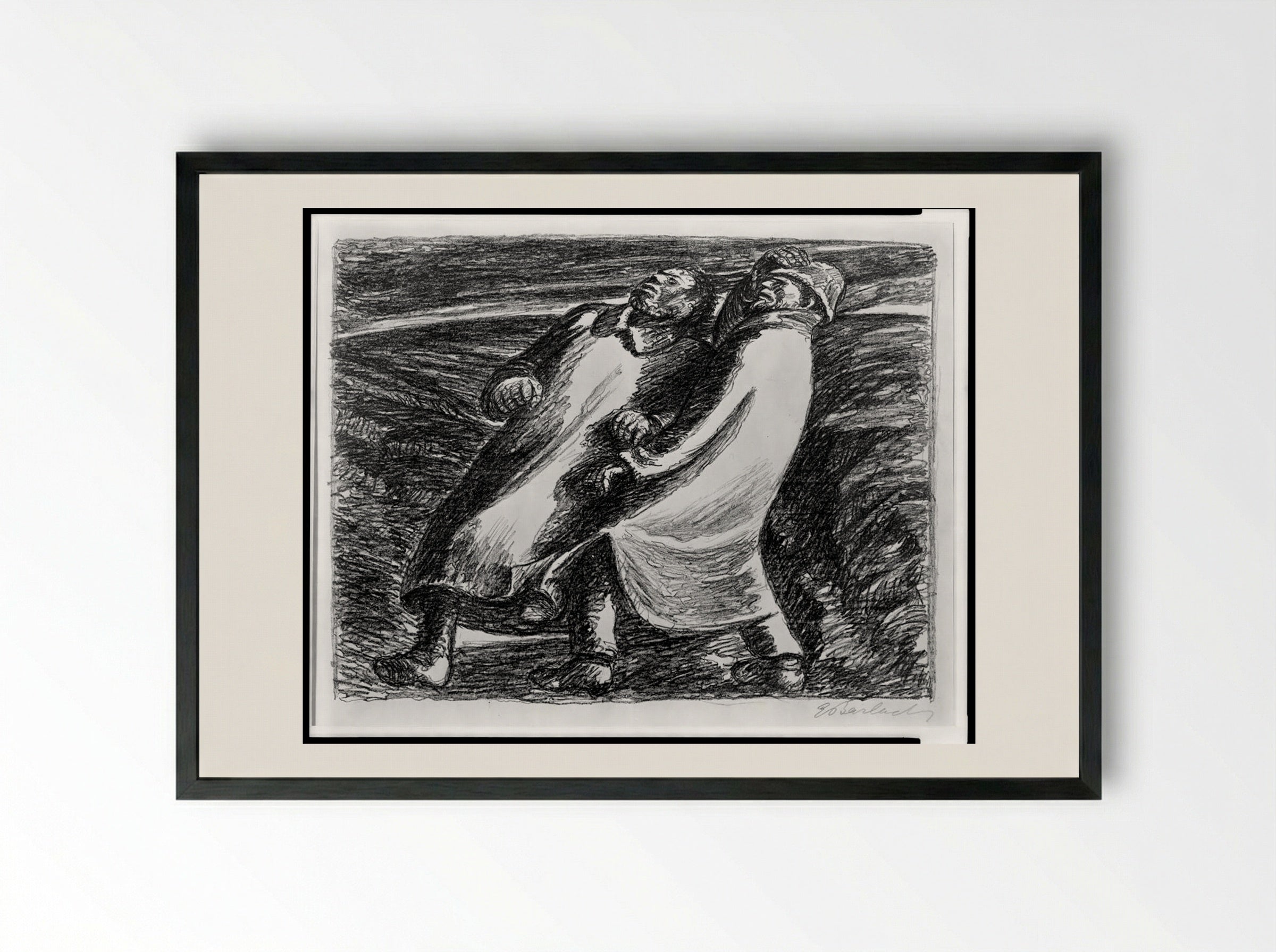 Panicked Fright - Ernst Barlach - Framed Print Black