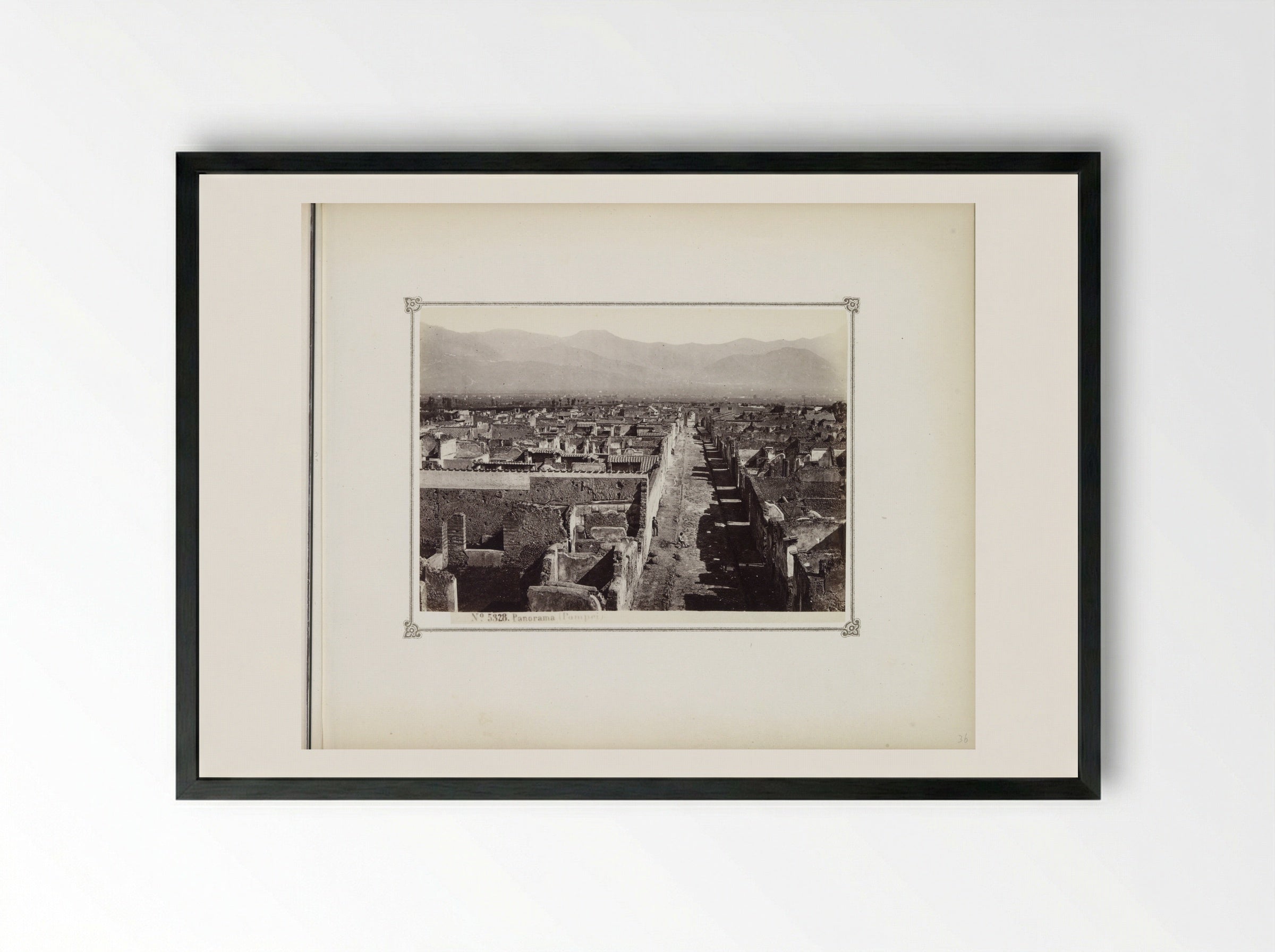 Panorama of Pompeii - Giorgio Sommer - Framed Print Black