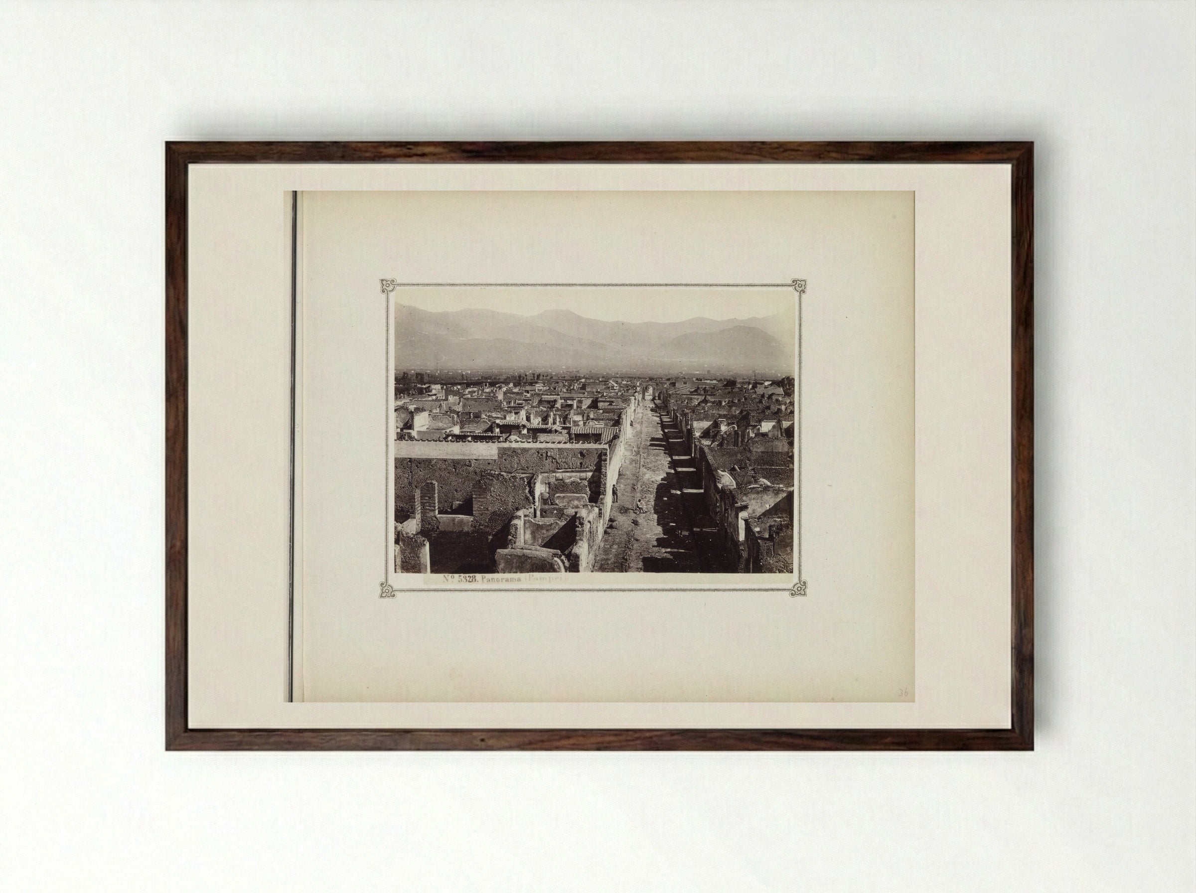 Panorama of Pompeii - Giorgio Sommer - Framed Print Dark Wood