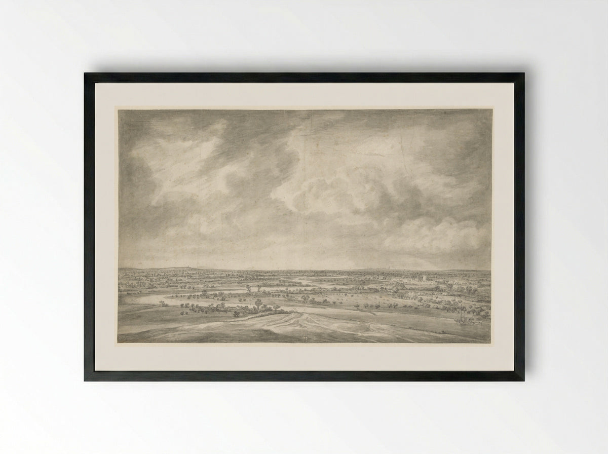 Panorama of the Lower Rhine - Daniël Schellinks - Framed Print Black