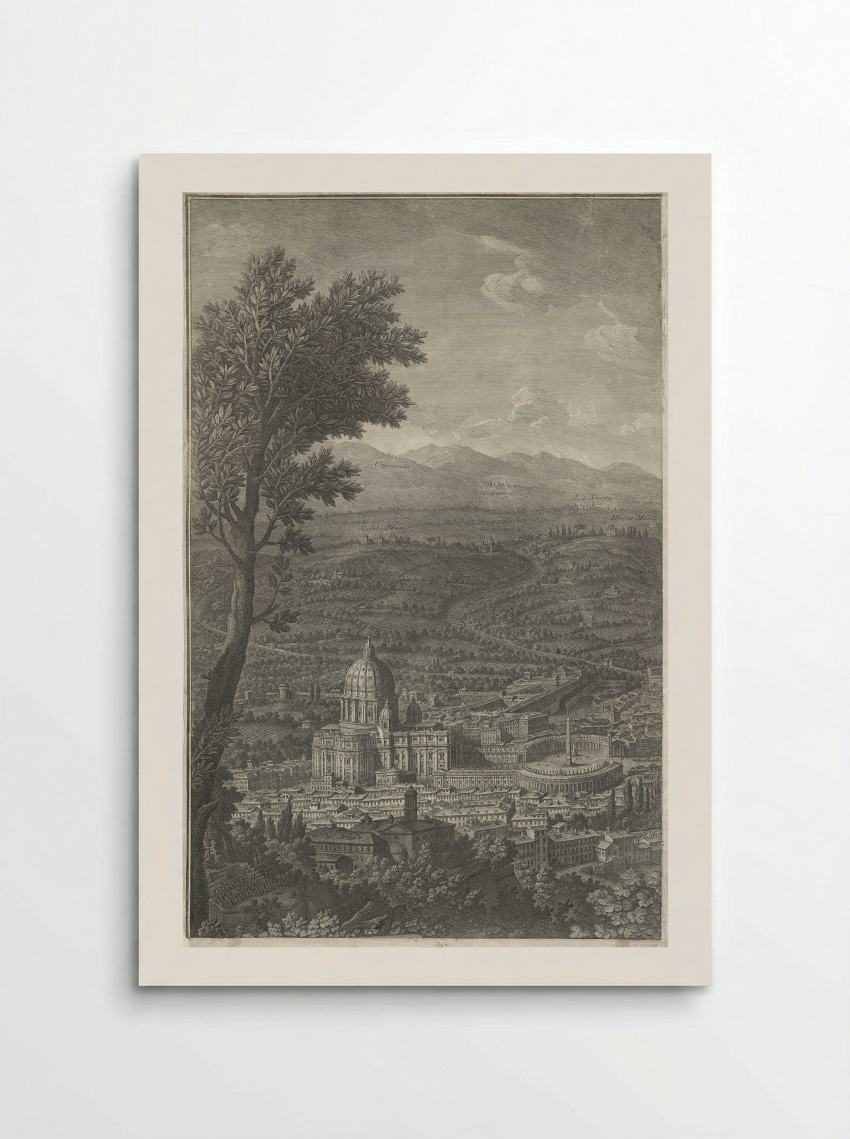 Panorama van de stad Rome - Giuseppe Vasi - Poster