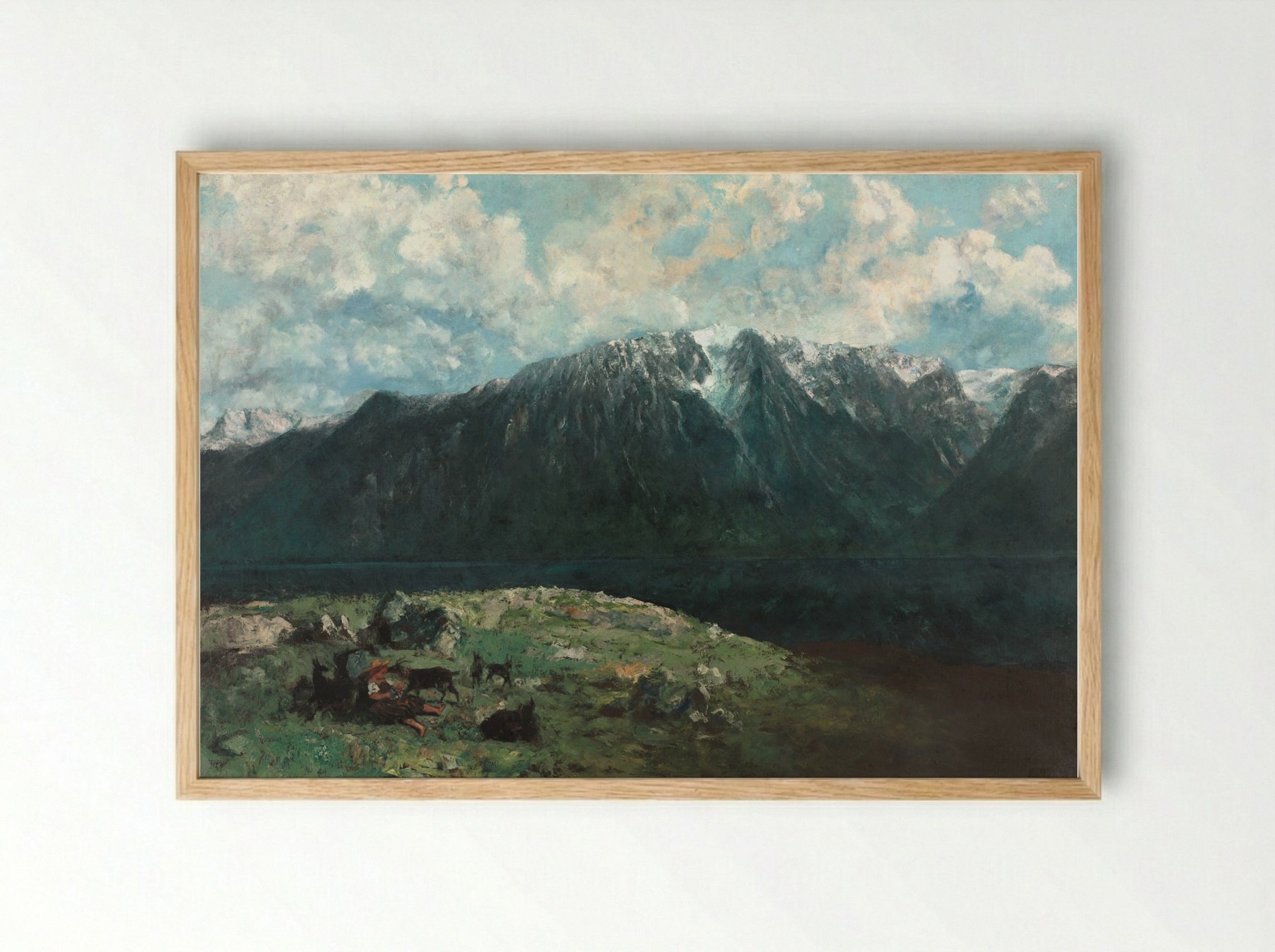Panoramic View of the Alps, Les Dents du Midi - Gustave Courbet - Framed Print Wood