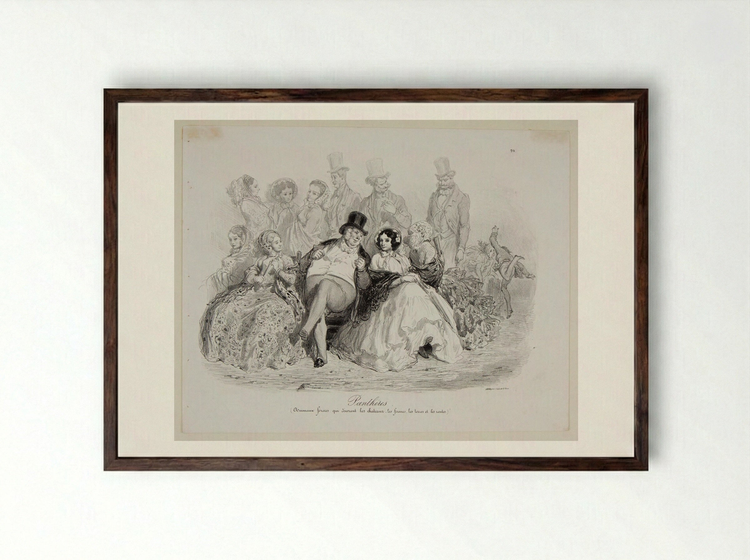 Panthères - Gustave Doré - Framed Print Dark Wood