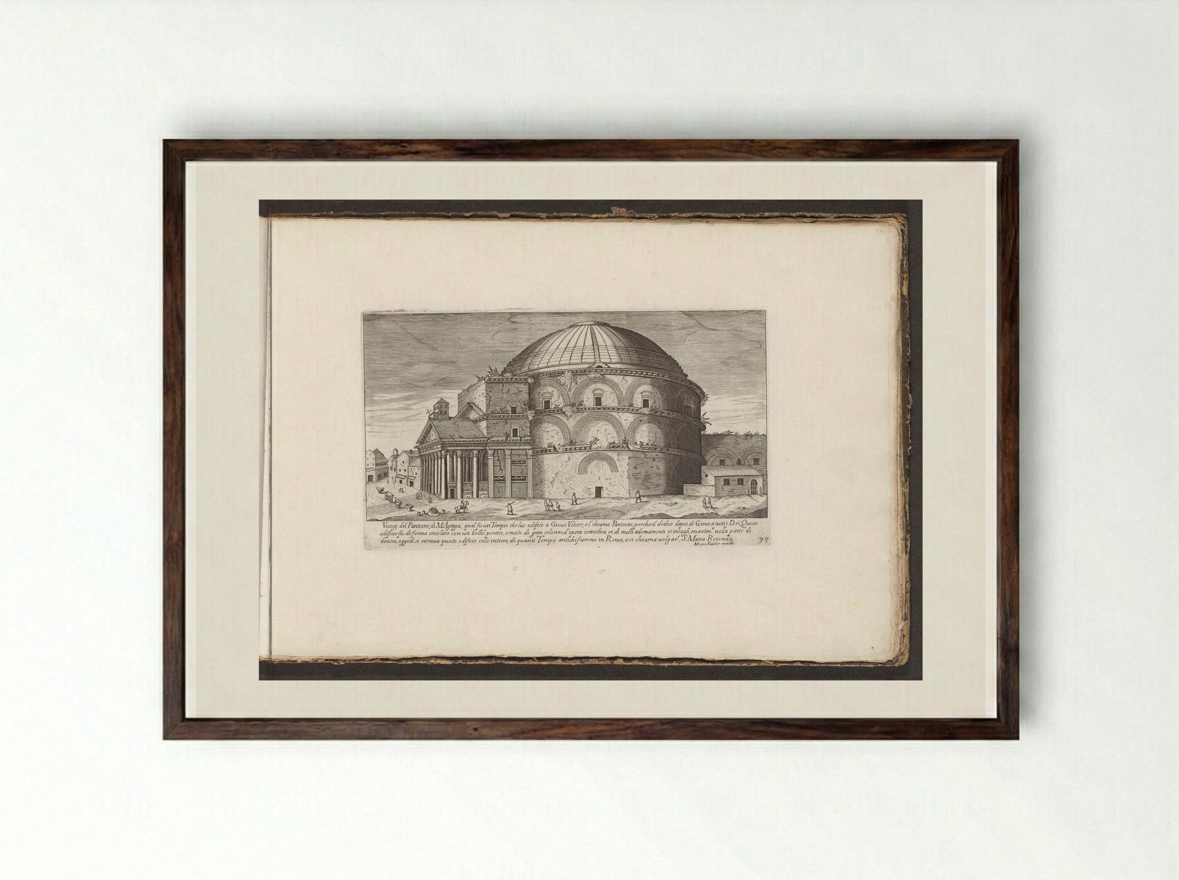 Pantheon - Giovanni Giacomo de' Rossi - Framed Print Dark Wood