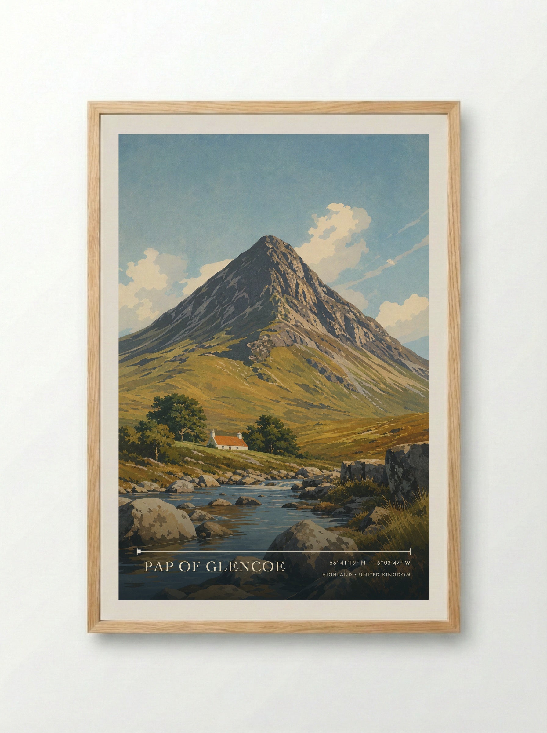 Pap of Glencoe Highland United Kingdom Travel Poster - Framed Print Wood