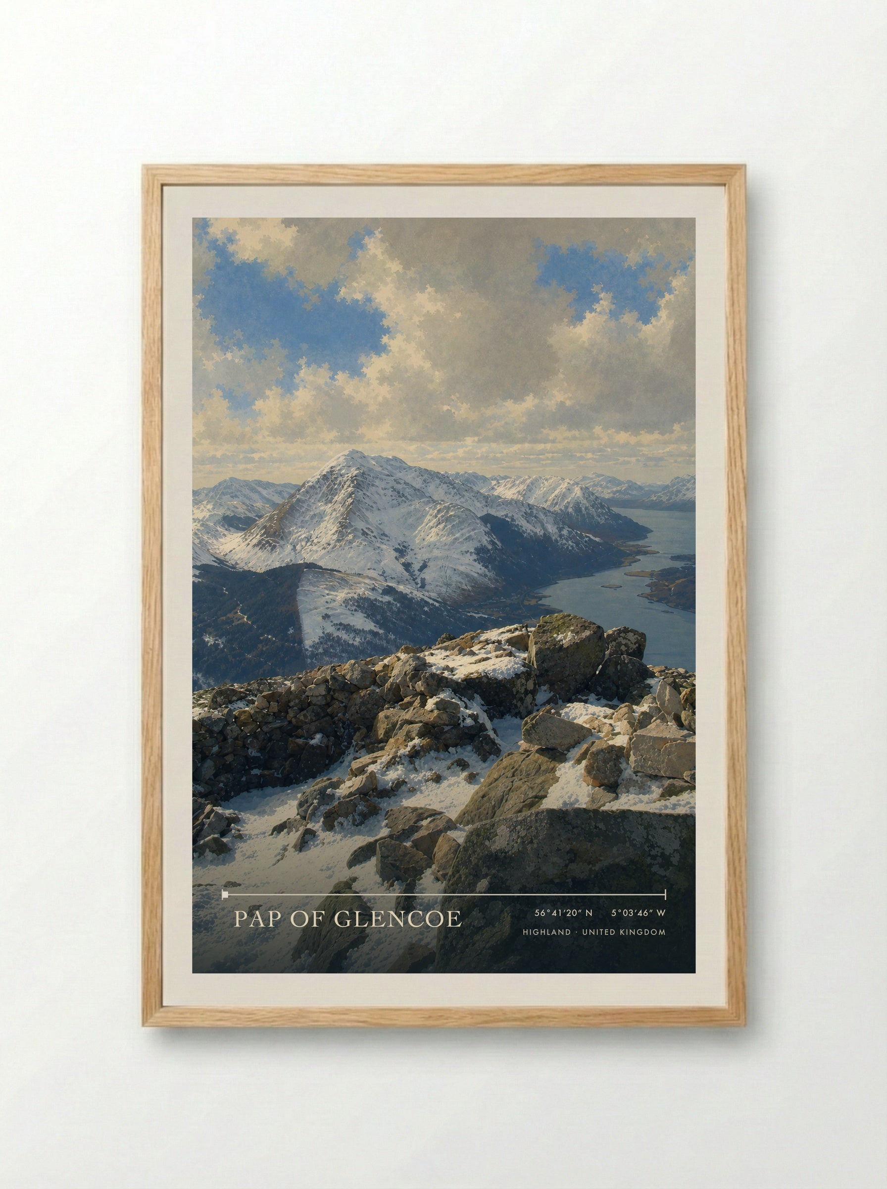 Pap of Glencoe Highland United Kingdom Travel Poster - Framed Print Wood