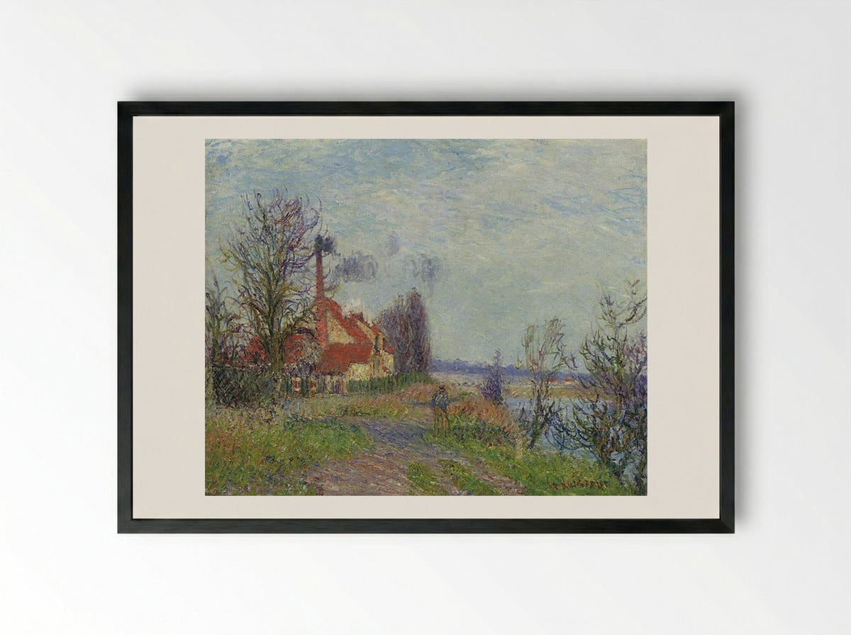 Paper Mill at Port Marly - Gustave Loiseau - Framed Print Black