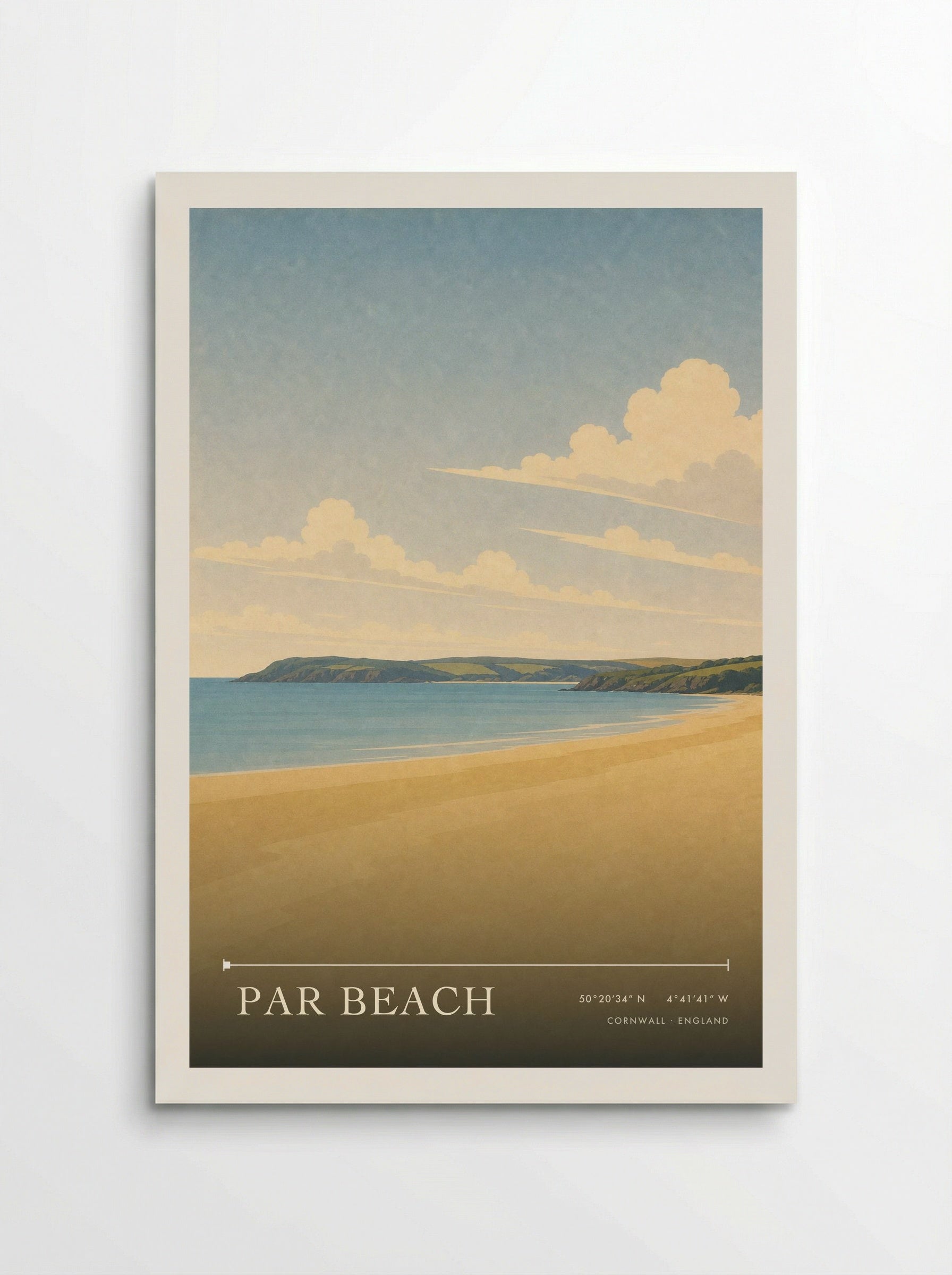 Par Beach Cornwall England Travel Poster - Poster