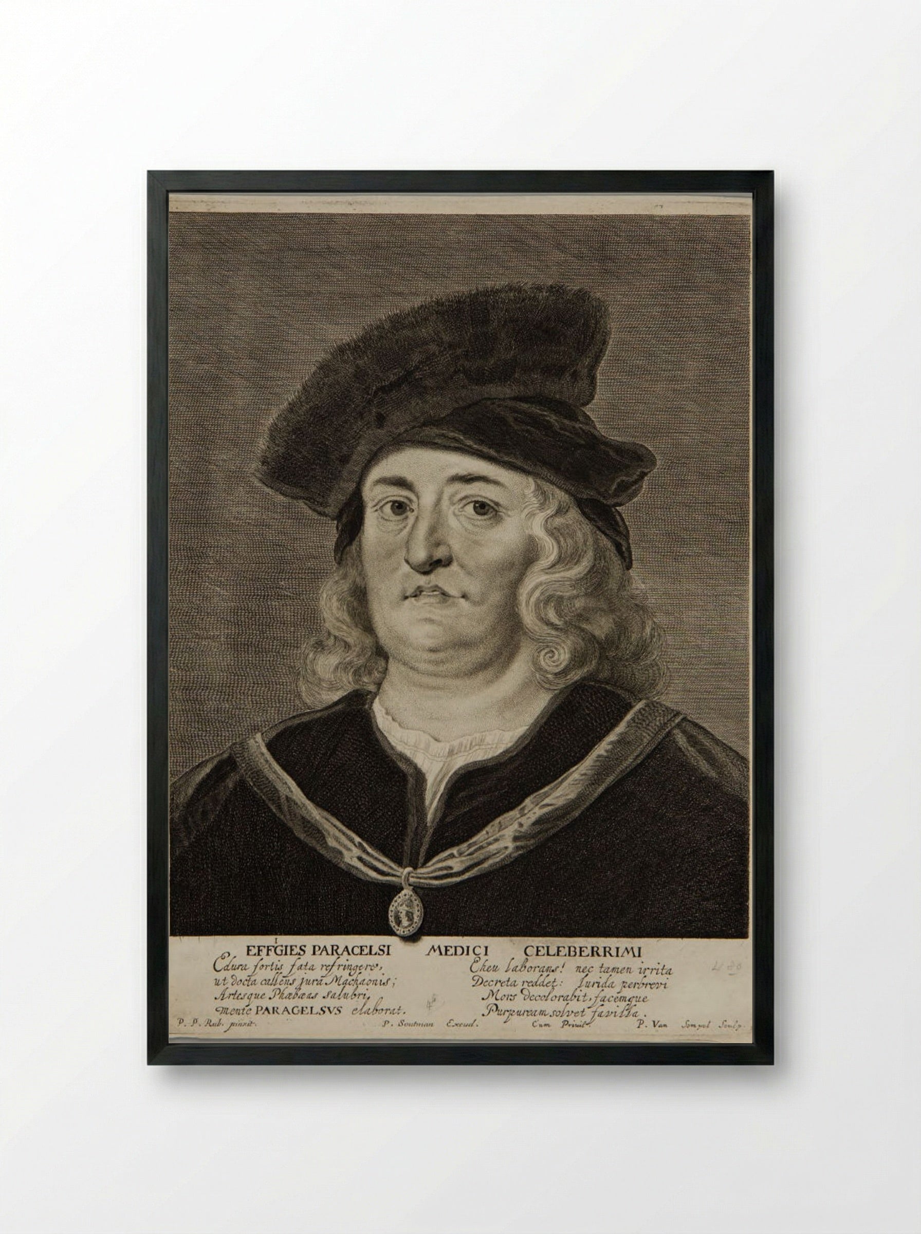 Paracelsus - Pieter van Sompel - Framed Print Black