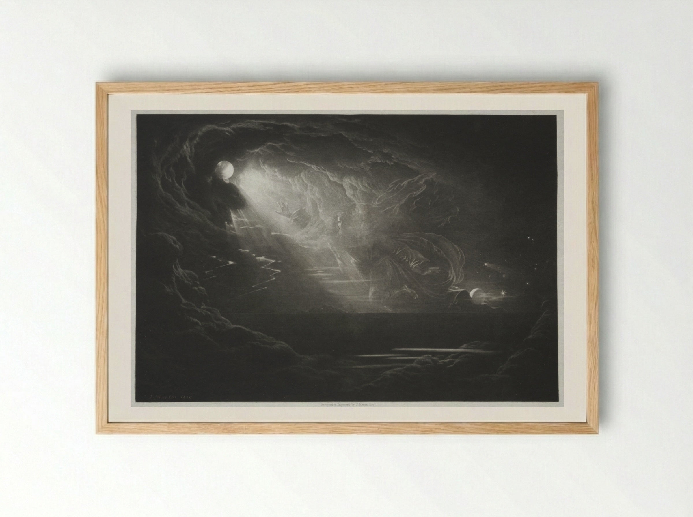 Paradise Lost: The Creation of Light - John Martin - Framed Print Wood