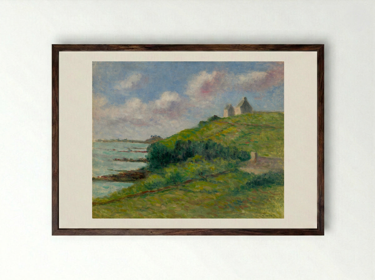 Paramé, The House On The Dunes - Maximilien Luce - Framed Print Dark Wood