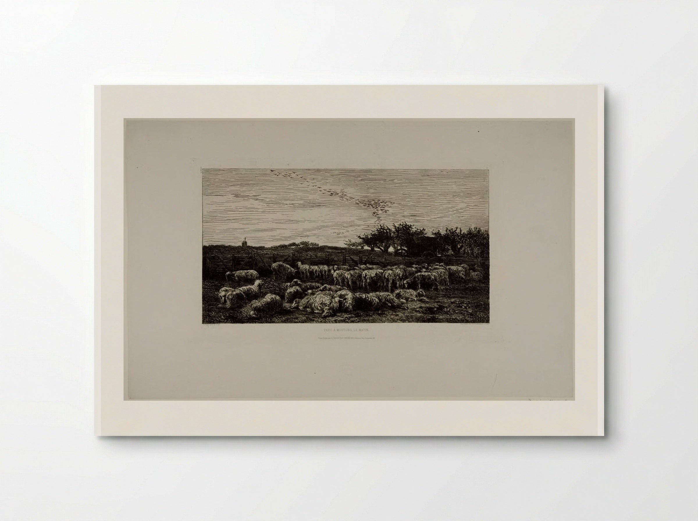 Parc à moutons, le matin - Charles-François Daubigny - Poster
