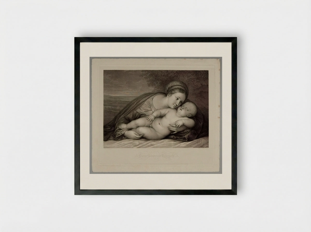 Parce somnum rumpere - Raphael Morghen - Framed Print Black