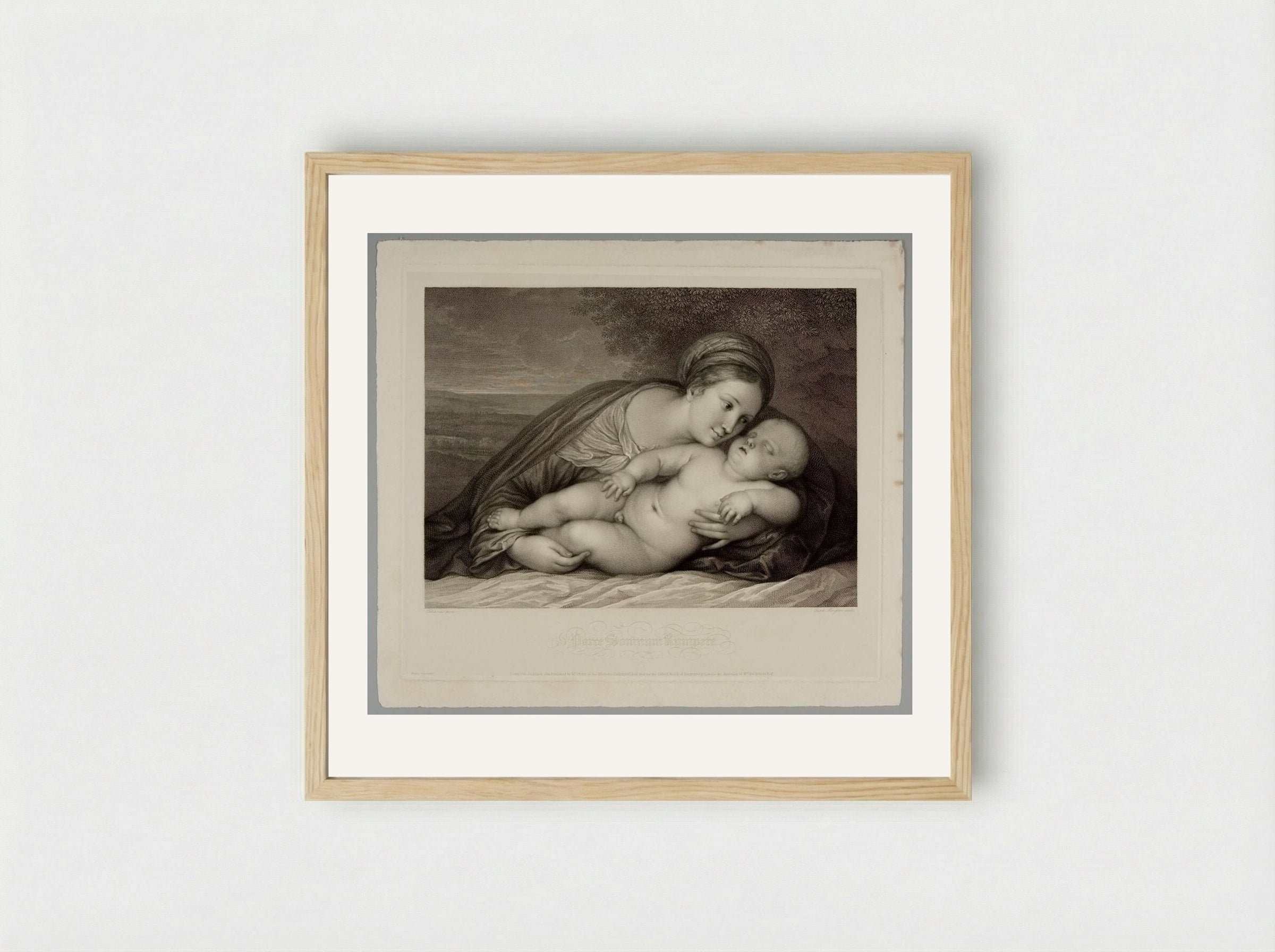 Parce somnum rumpere - Raphael Morghen - Framed Print Wood